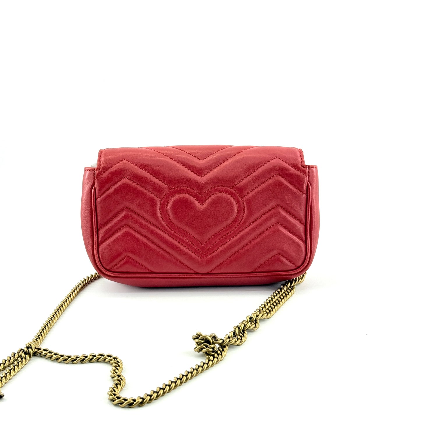 Gucci - Marmont Mini Chain Bag - Leather - Red - (mini)