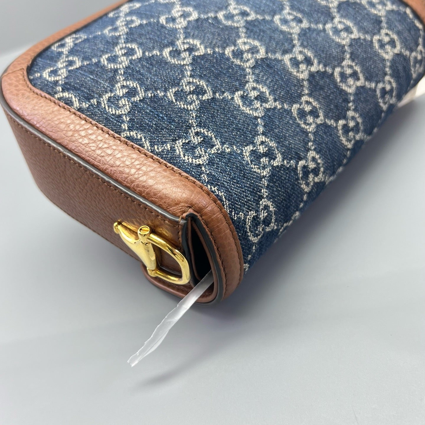 Gucci - 1955 Horsebit Denim Mini Shoulder Bag - Denim with leather trim - Blue - (mini)