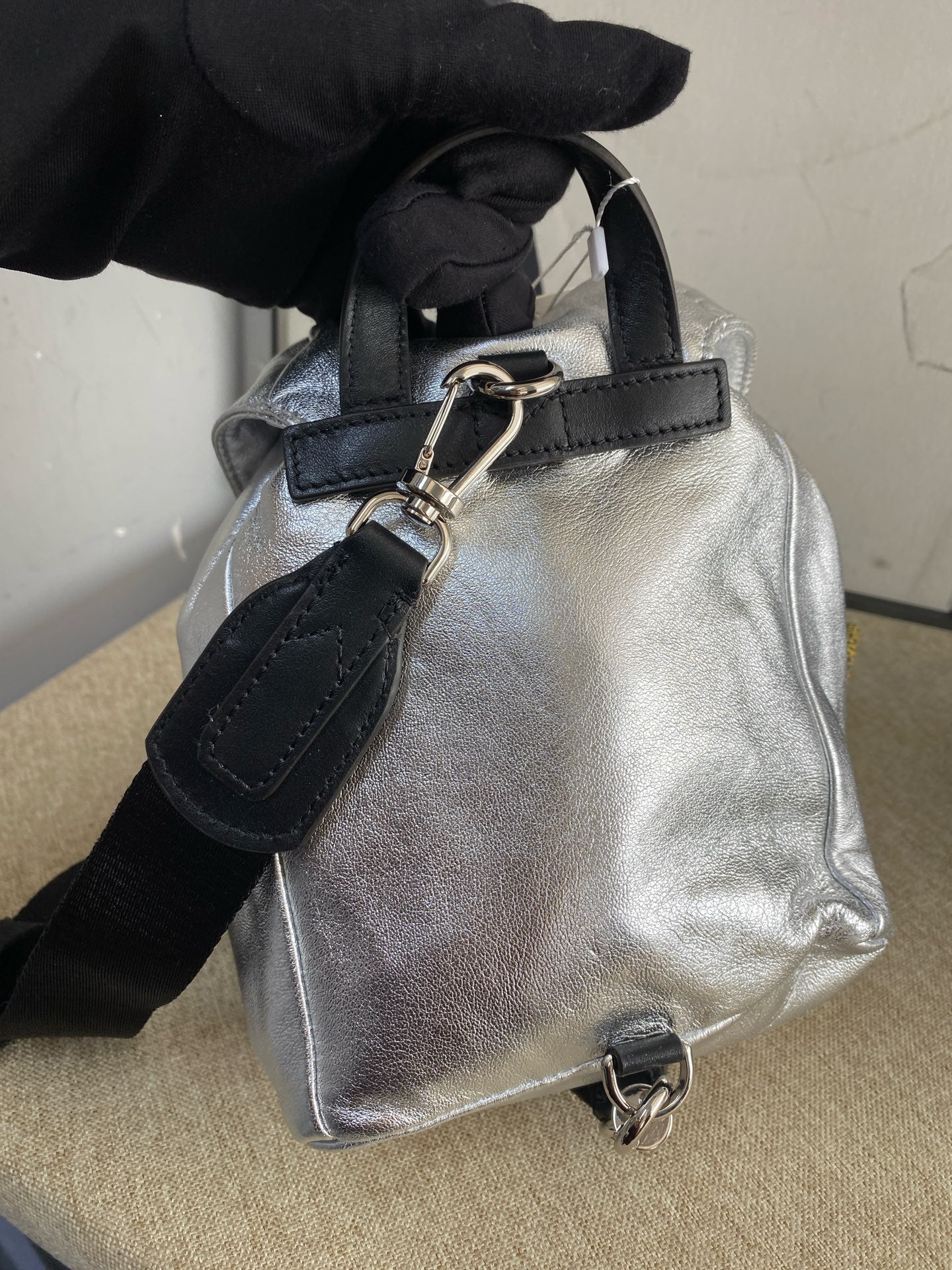 Moncler - Mini Dauphine - Metallic leather - Silver - (mini)