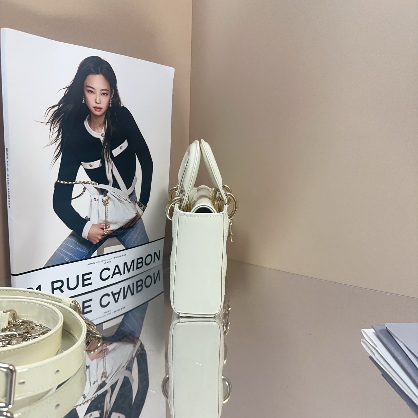 Dior - Lady D-Joy - Patent leather - White - (Small)