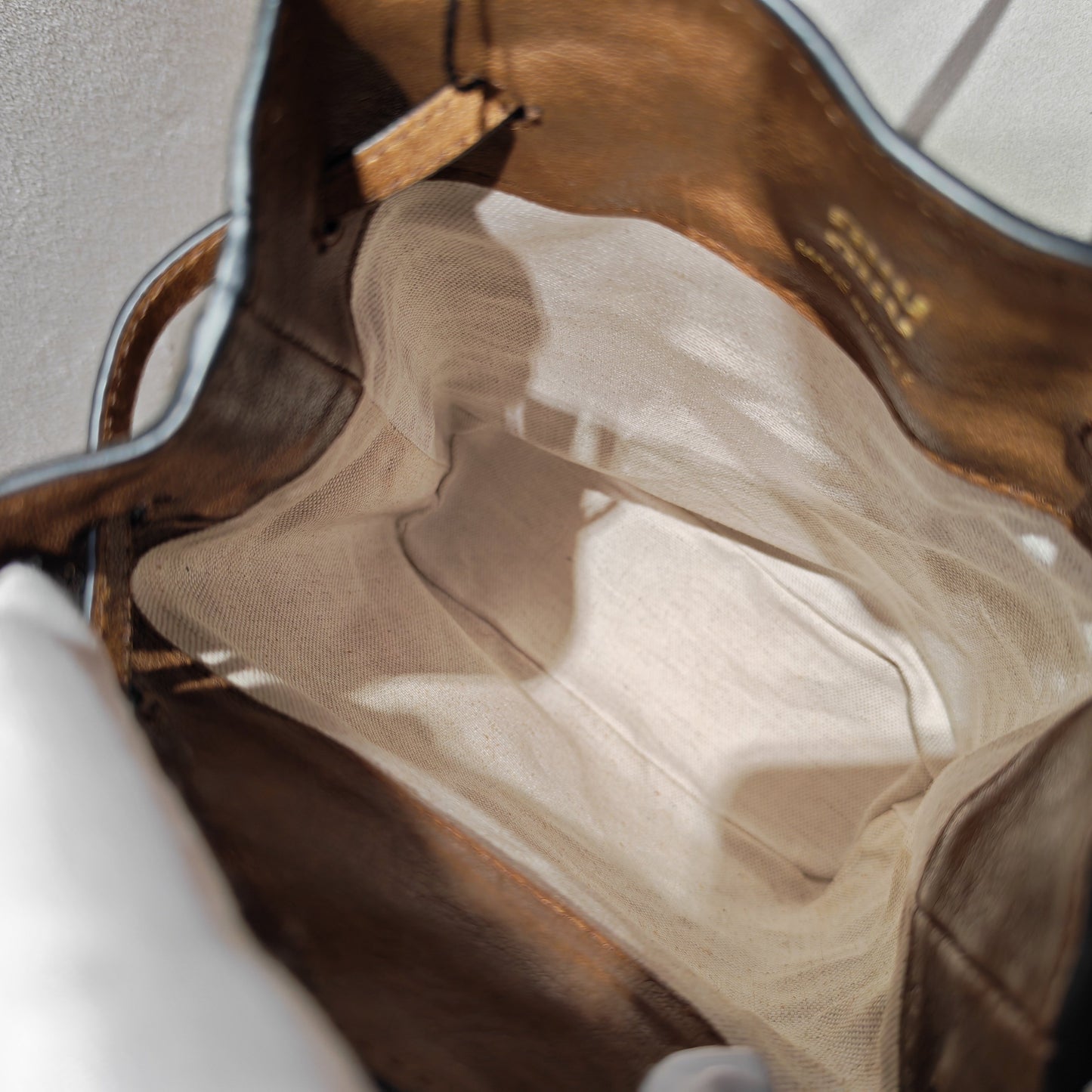 Miu Miu - Lambskin Bucket Bag - Lambskin leather - Brown - (mini)