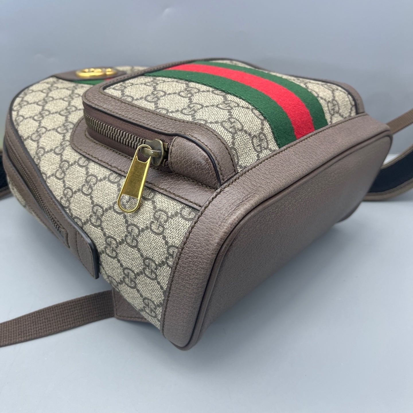 Gucci - Ophidia Mini Backpack - GG Supreme canvas with leather trim - Ebony (Brown) - (Small)