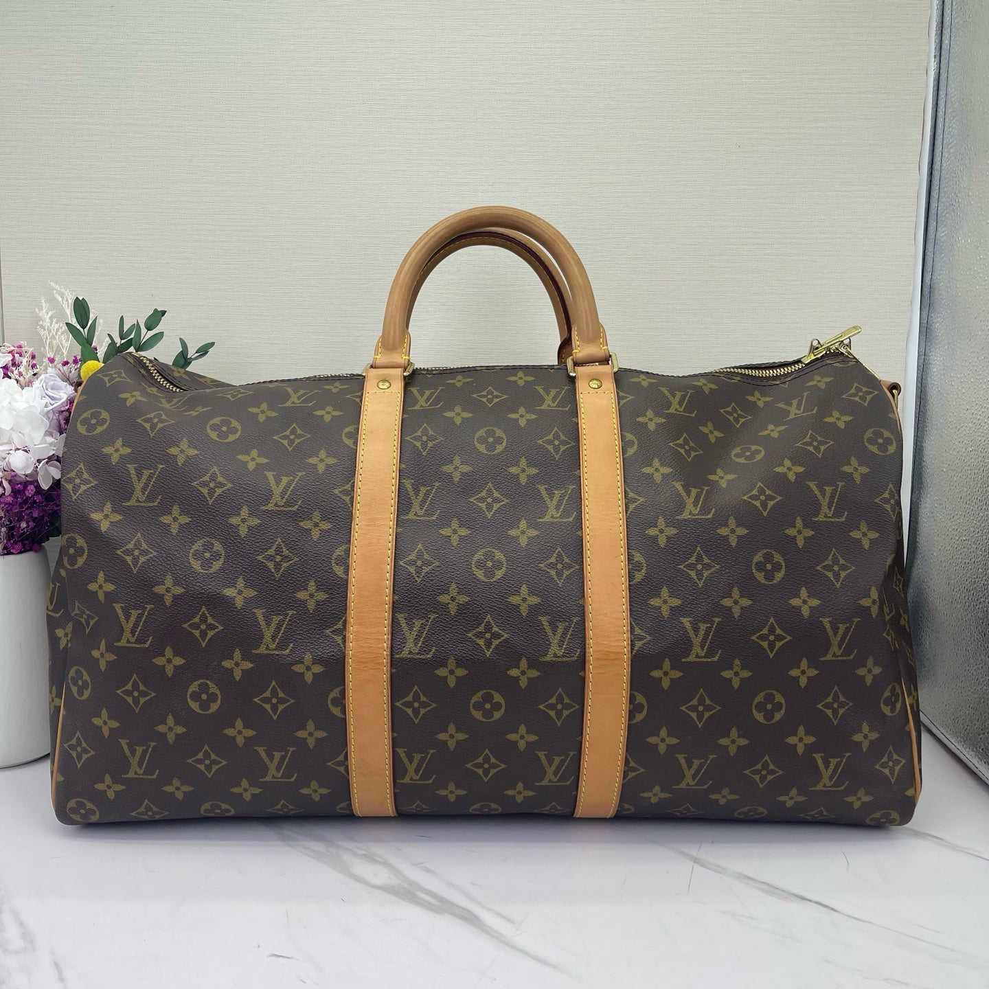 Louis Vuitton - Keepall 50 - Monogram coated canvas with Vachetta leather trim - Brown - (Large)
