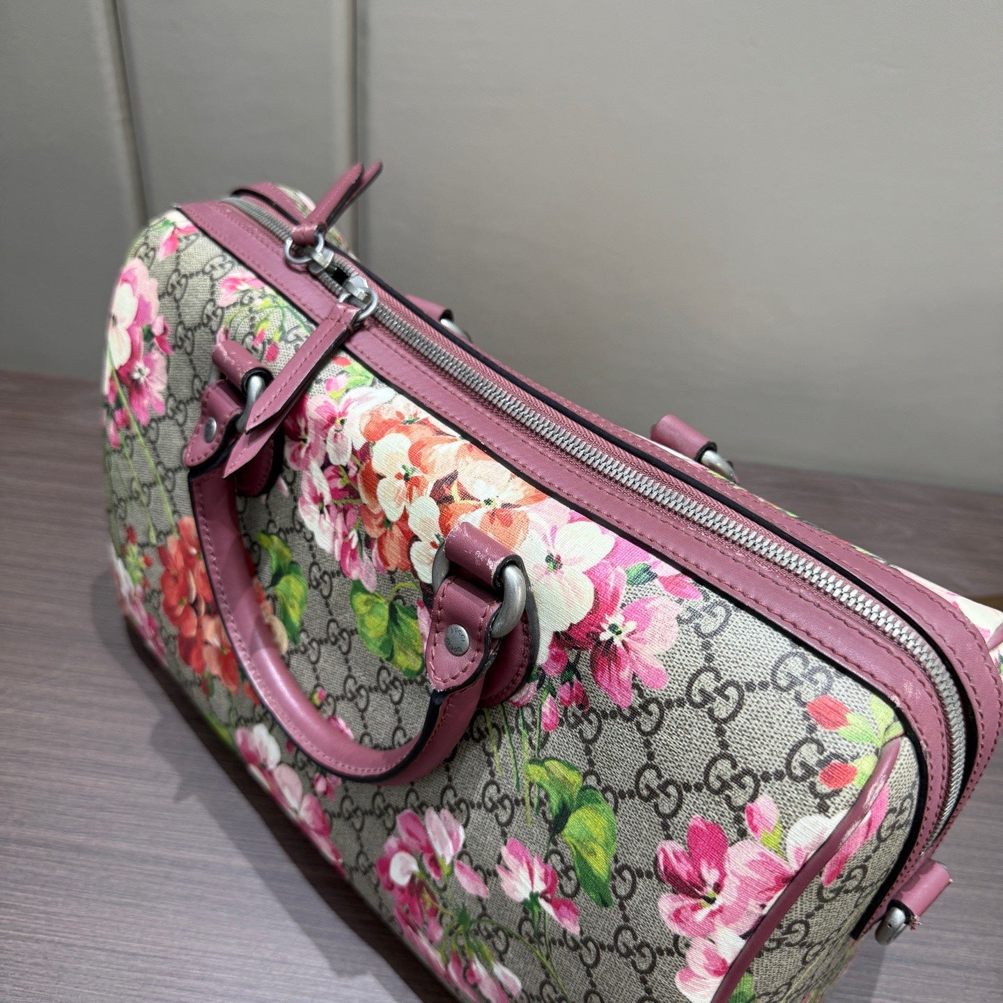 Gucci - GG Blooms Boston Bag - Coated canvas with leather trim - Multicolour - (Medium)