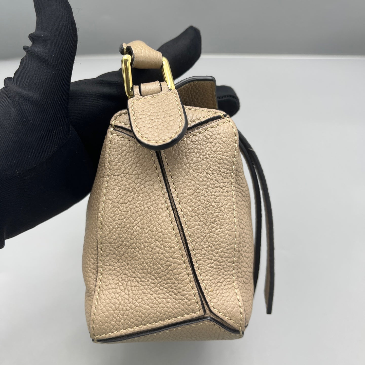 LOEWE - Puzzle Mini Bag - Grained calfskin leather - Beige - (mini)