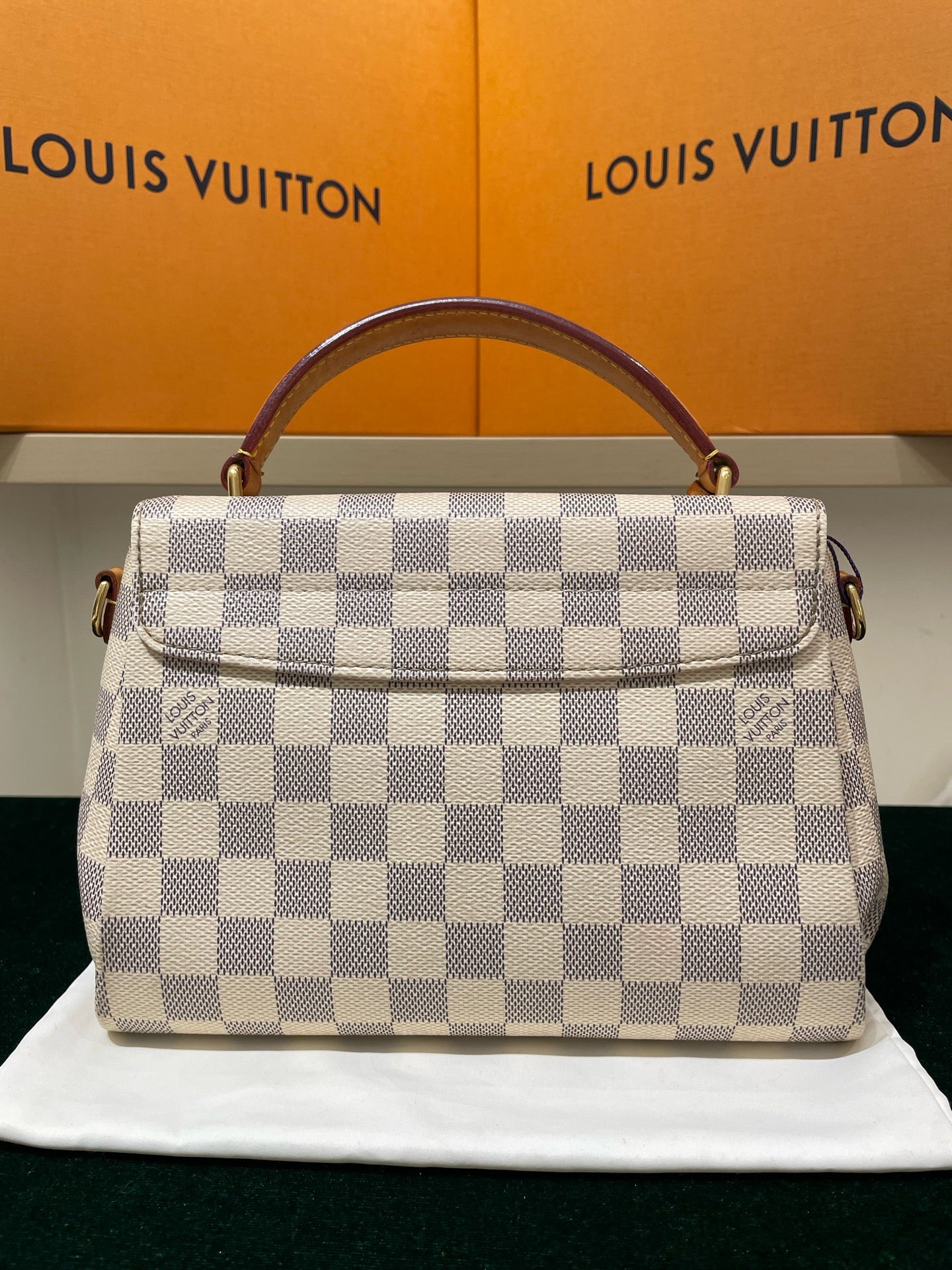 Louis Vuitton - Croisette - Damier Azur coated canvas with natural Vachetta leather trim - White - (Small)
