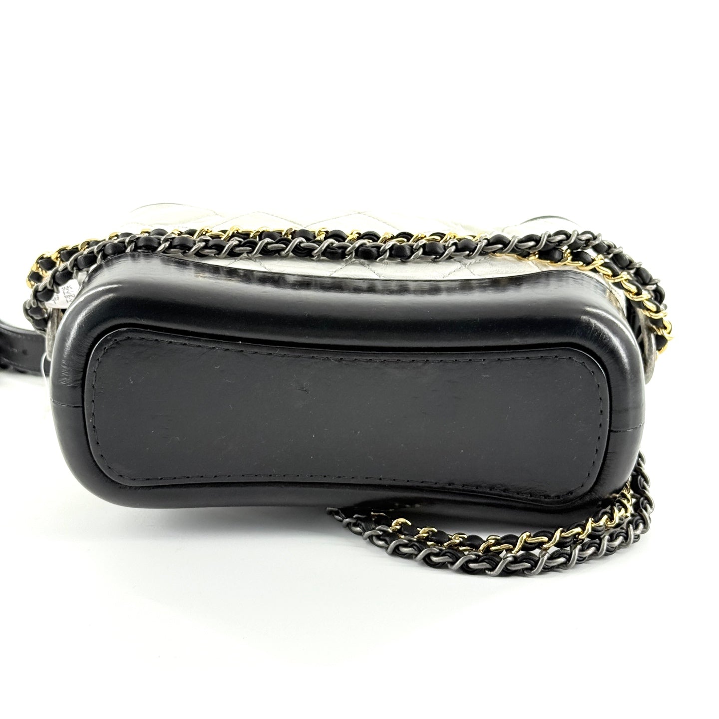 Chanel - Gabrielle Hobo Bag Small - Aged calfskin and smooth calfskin leather - White and Black - (Small)