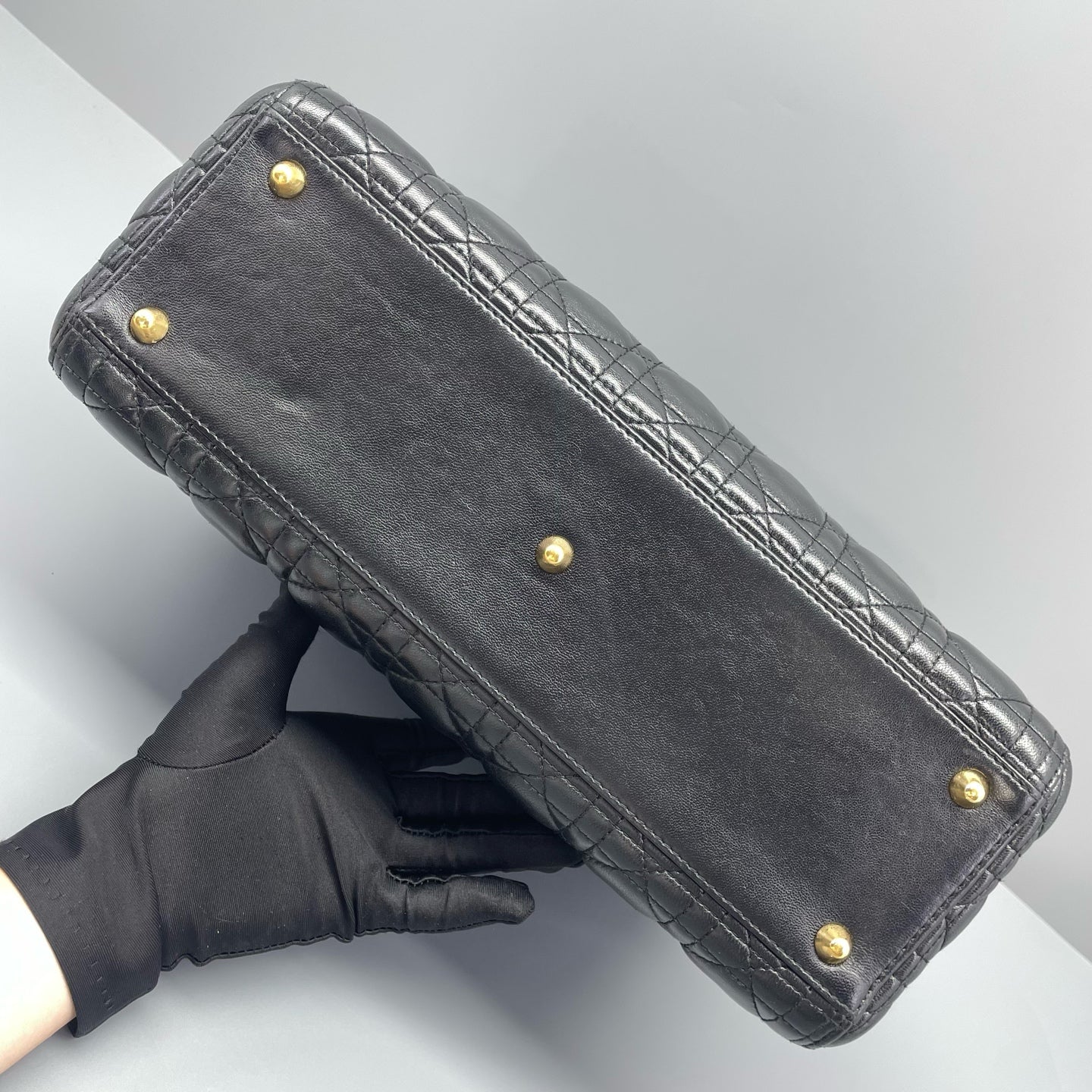 Dior - Lady Dior Large - Lambskin leather - Black - (Large)