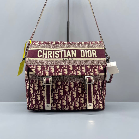 Dior - Camp Messenger Bag - Jacquard canvas - Burgundy - (medium)