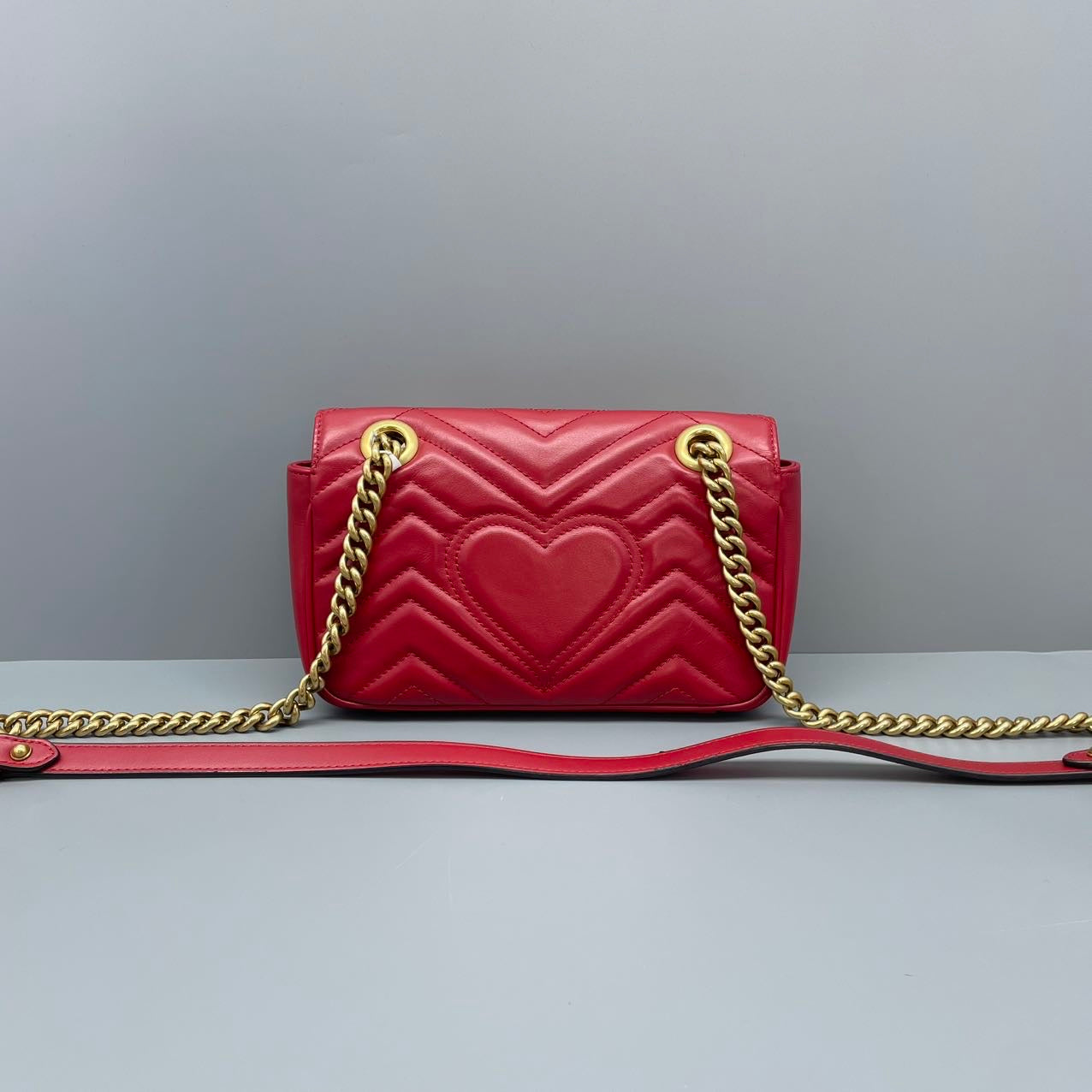 Gucci - GG Marmont Matelassé Small Shoulder Bag - Leather - Red - (mini)