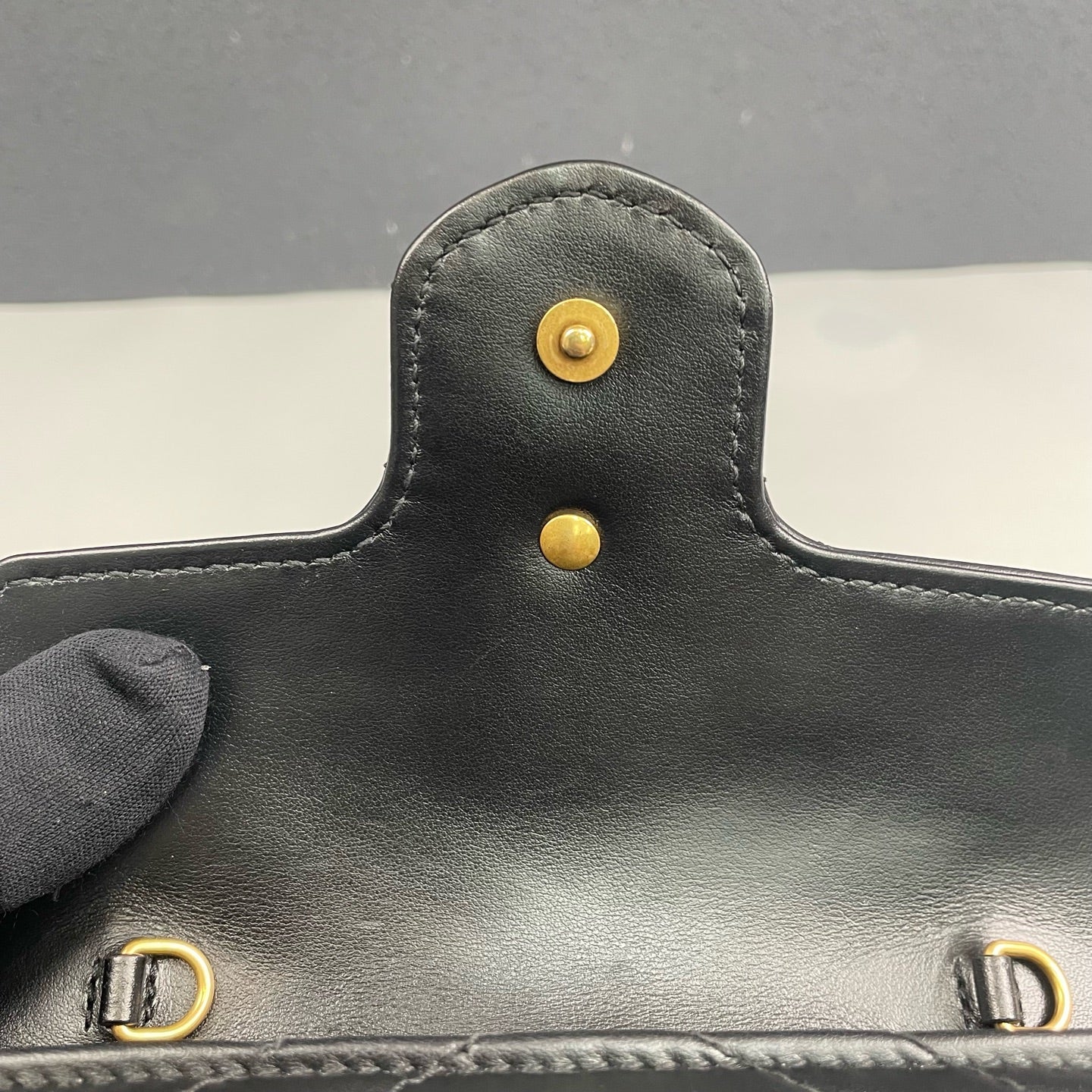Gucci - Marmont Mini Chain Bag - Leather - Black - (mini)