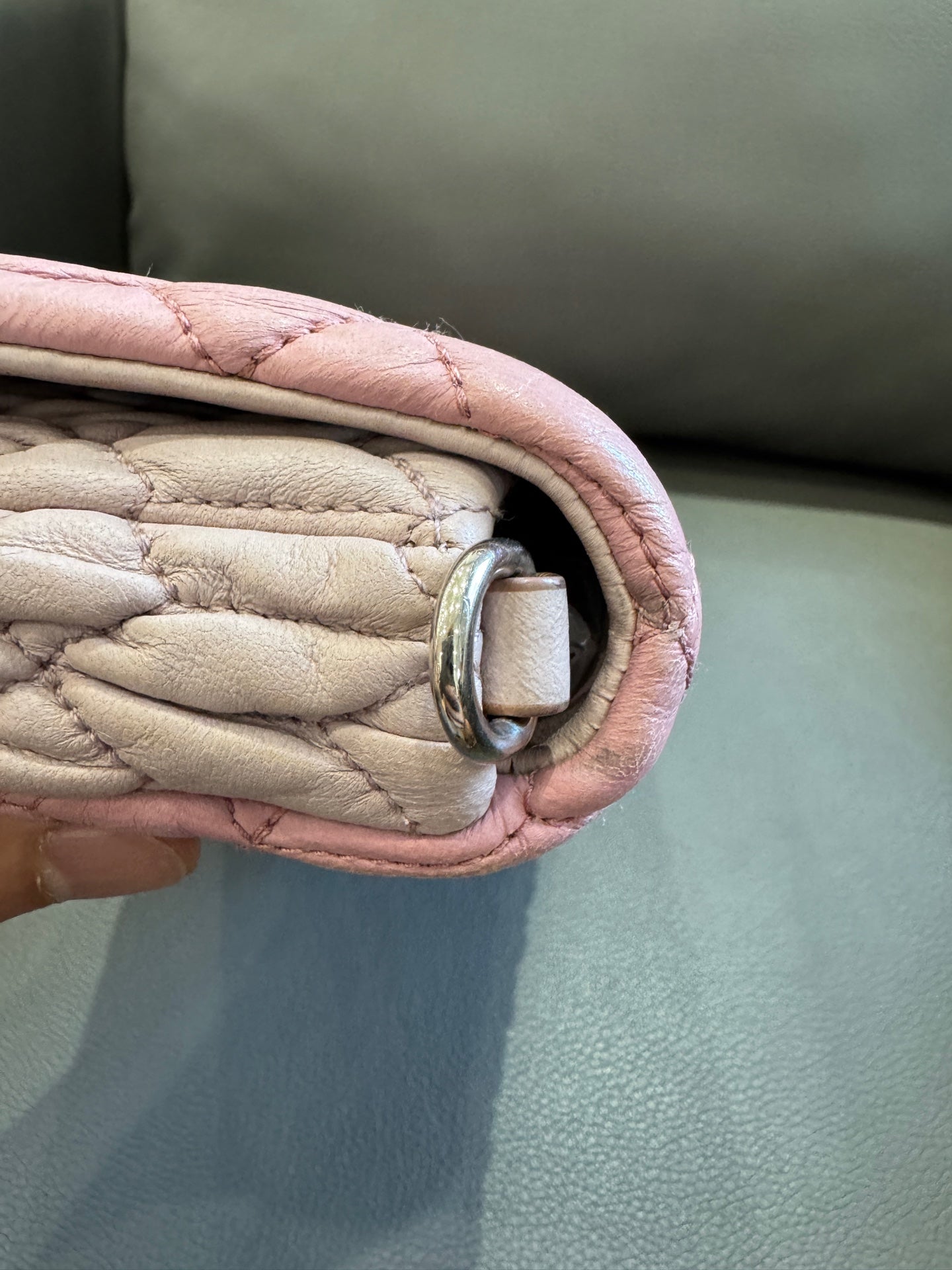 Miu Miu - Matelassé Gem Chain Bag - Leather - Pink - (medium)
