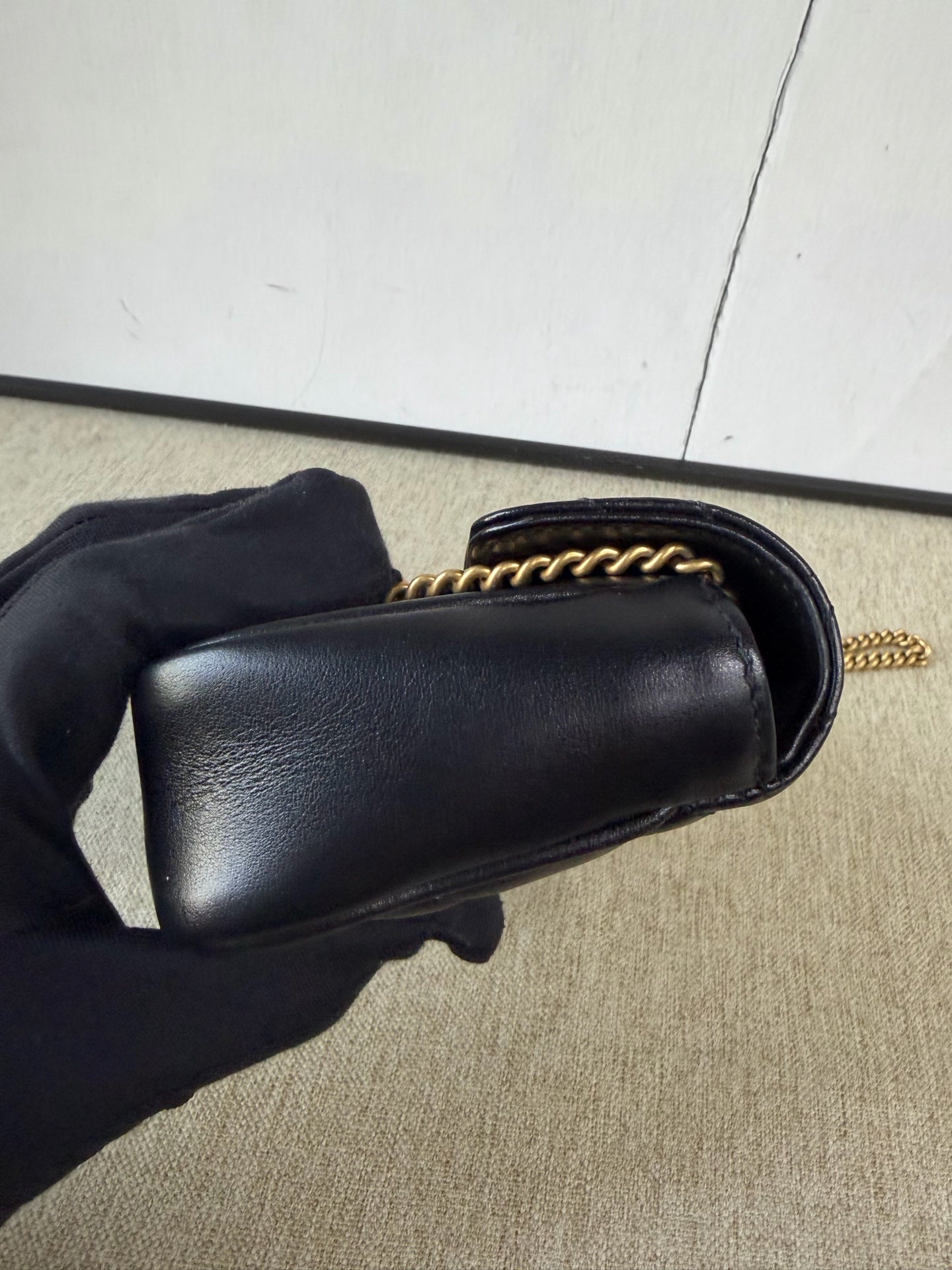Gucci - GG Marmont Super Mini Bag - Leather - Black - (mini)
