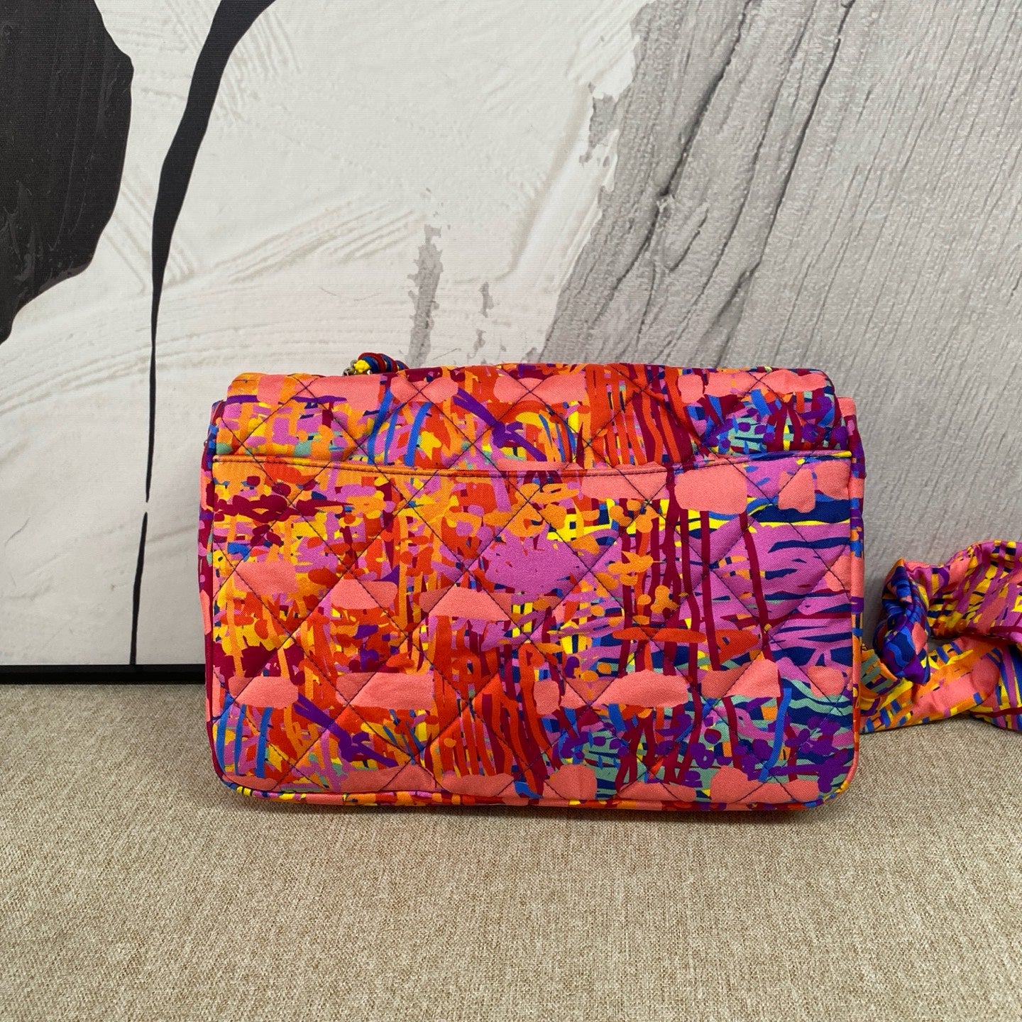 Chanel - Classic Flap Neon Rainbow Graffiti - Canvas - Multicolour - (medium)