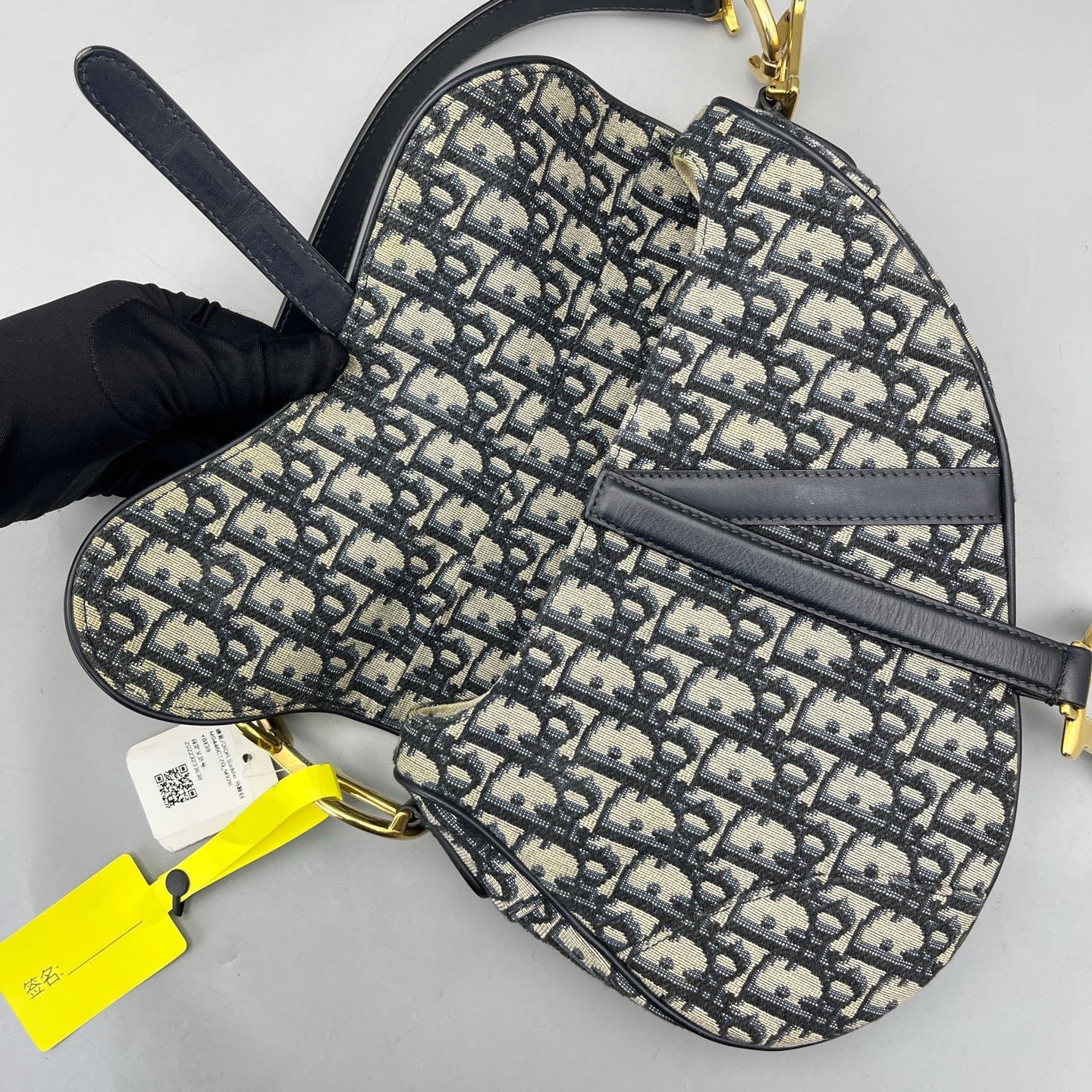 Dior - Saddle Bag - Dior Oblique Jacquard Canvas with Leather trim - Blue - (Medium)