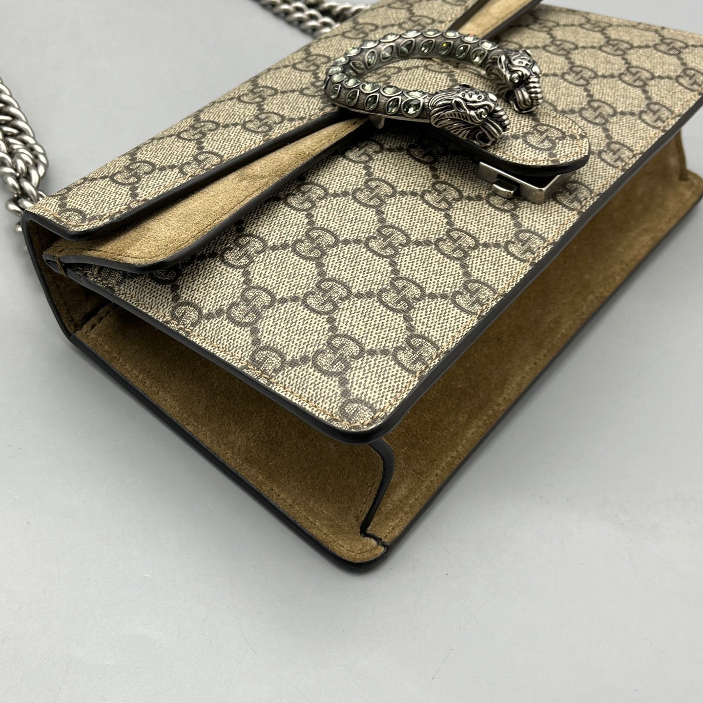 Gucci - Dionysus Shoulder Bag - GG Supreme canvas with suede and leather trim - Beige and Camel - (Medium)