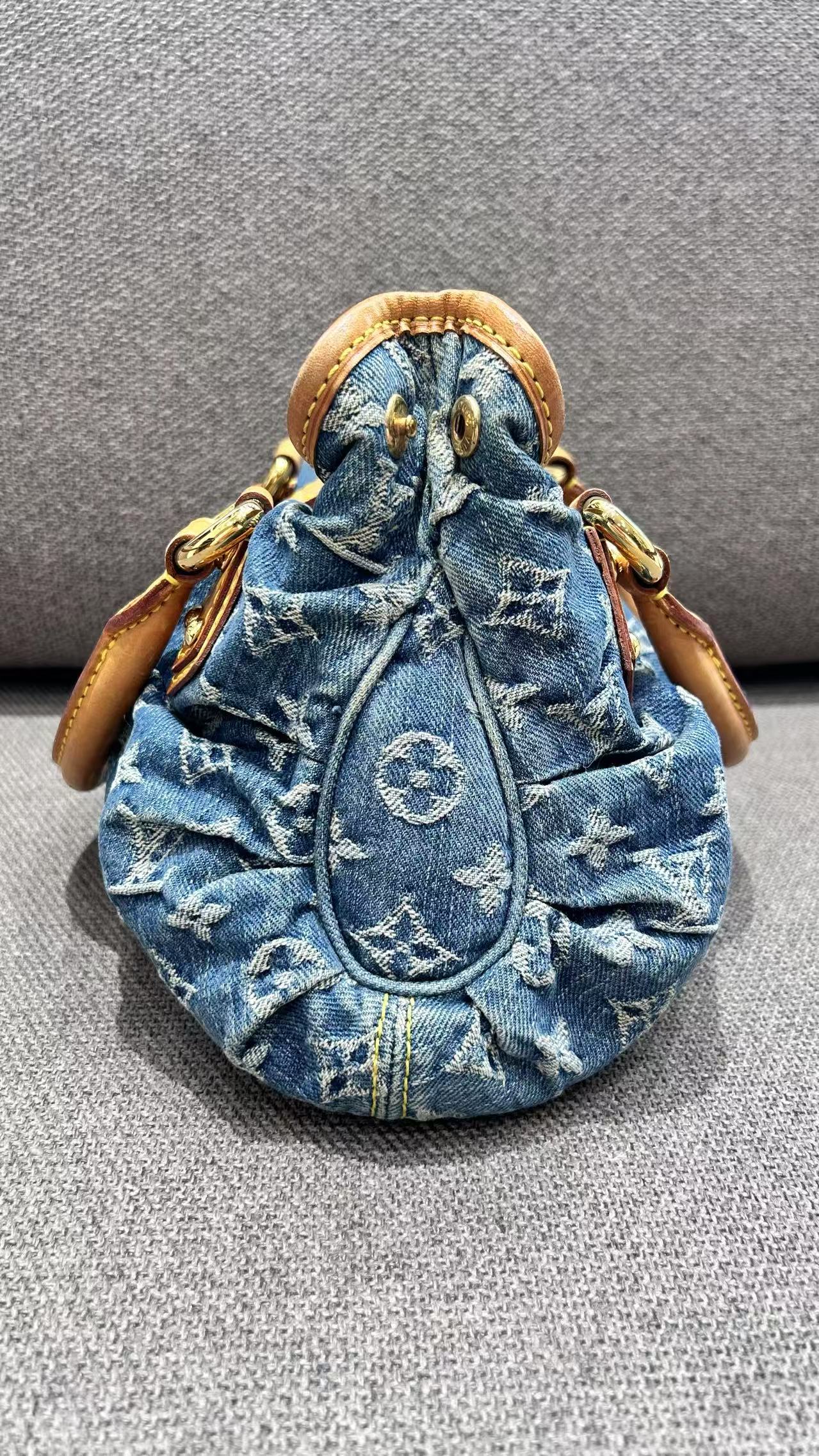 Louis Vuitton - Monogram Denim Mini Pleaty - Denim and Vachetta leather - Blue - (small)