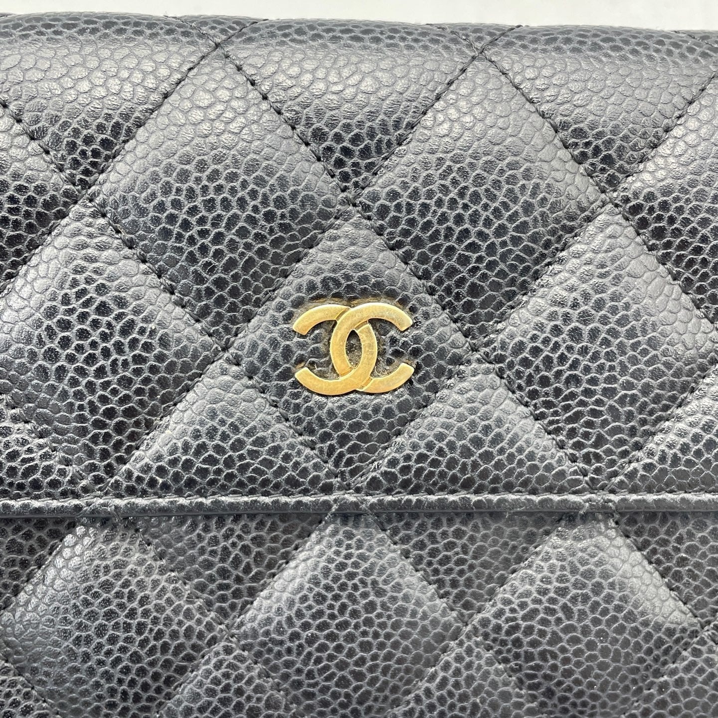 Chanel - Classic Long Flap Wallet - Grained calfskin leather - Black - (medium)