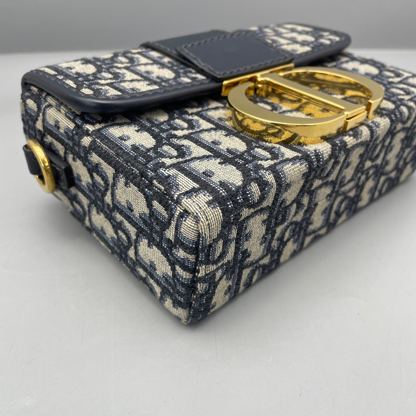 Dior - 30 Montaigne Mini Box Bag - Dior Oblique jacquard canvas with calfskin leather trim - Navy - (mini)