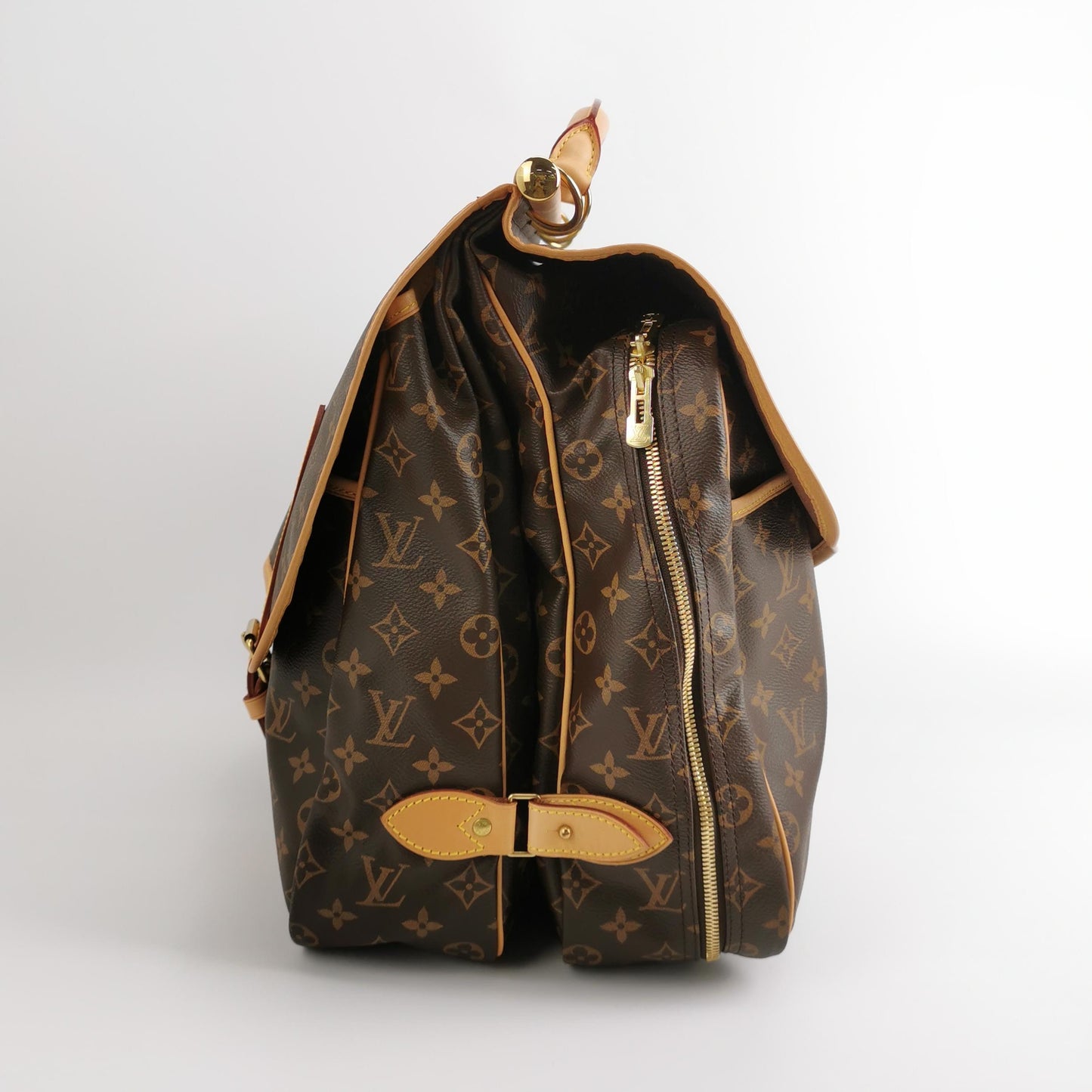 Louis Vuitton - Hunting Bag M41140 - Monogram canvas with cowhide leather trim - Brown - (Large)