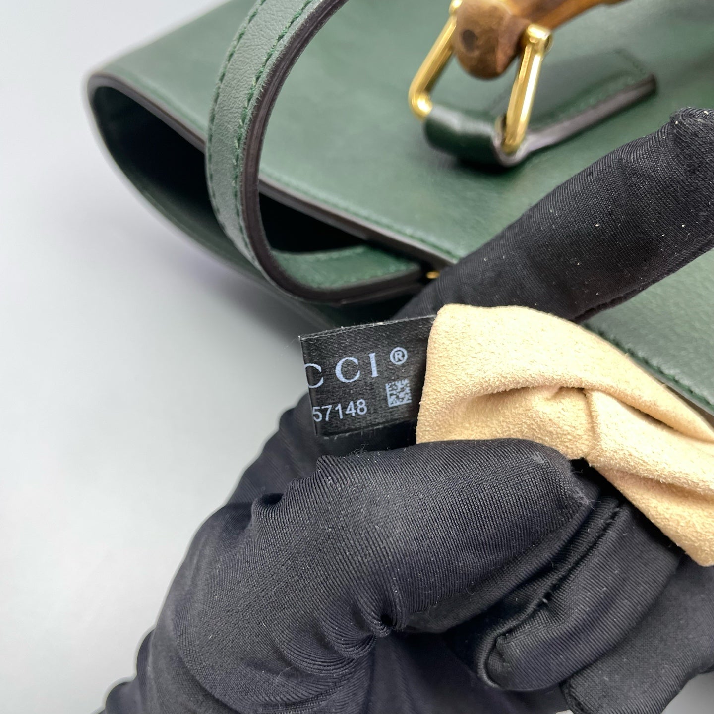 Gucci - Bamboo Top Handle Tote - Grained leather - Green - (Medium)
