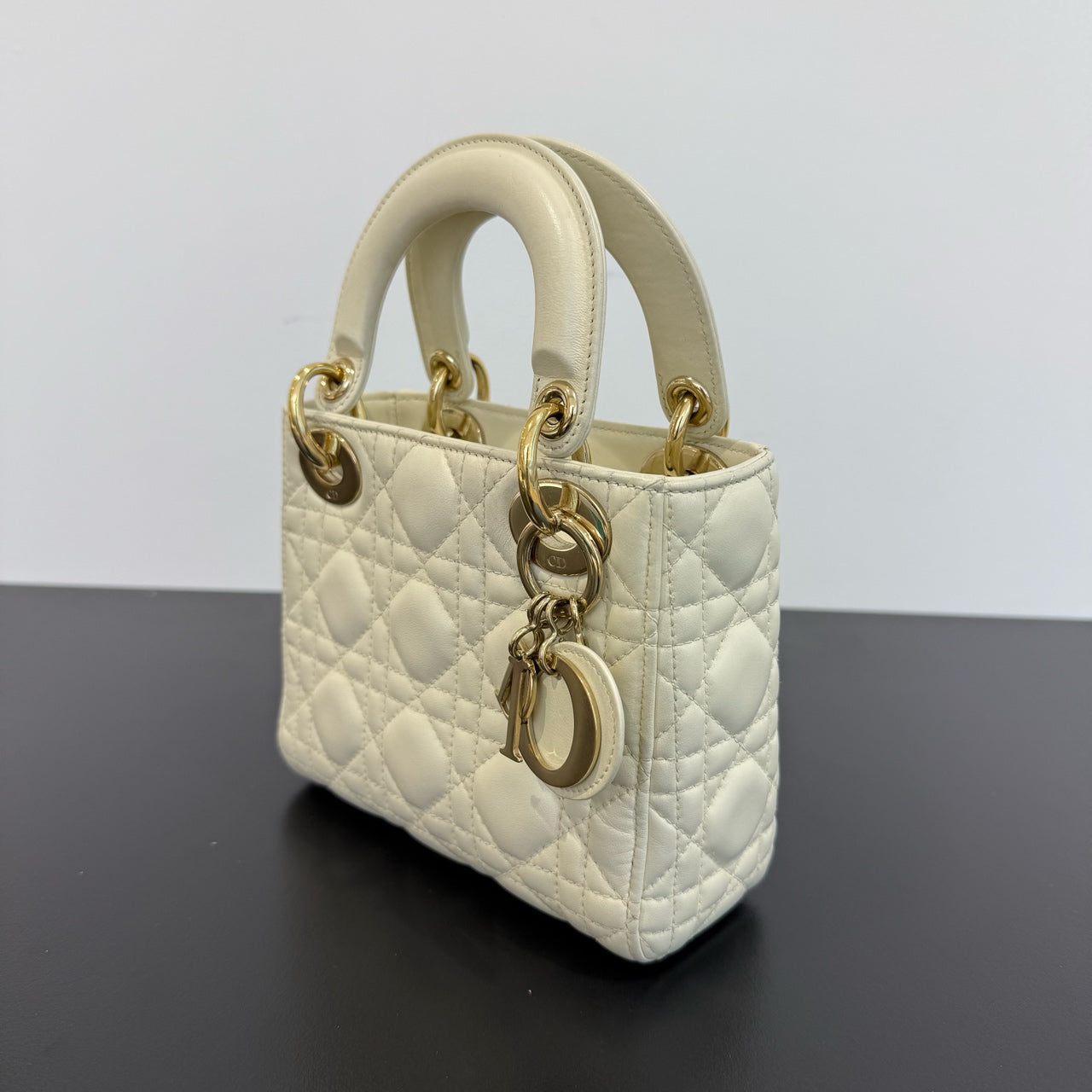 Dior - Lady Dior Mini - Leather - White - (mini)