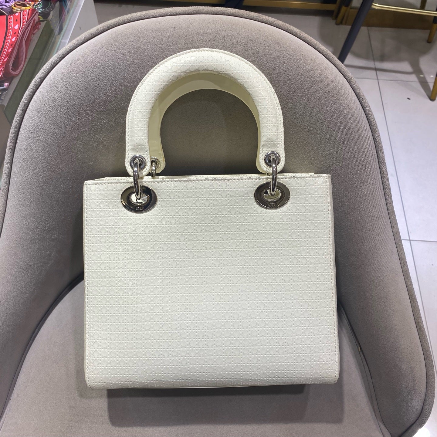Dior - Lady Dior 5-block - Patent leather - White - (Medium)