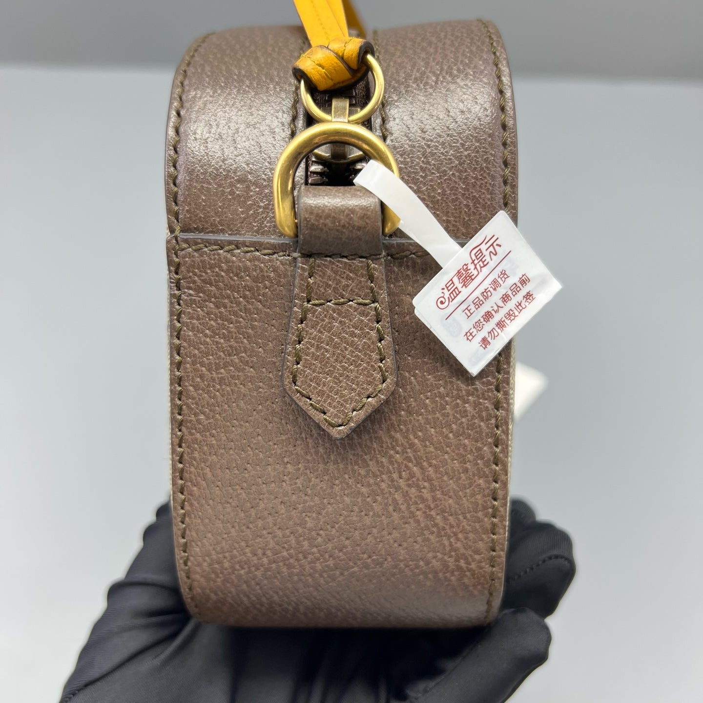 Gucci - GG Supreme Tiger Head Camera Bag - GG Supreme canvas with pebbled leather trim - Beige and Brown with multicolour strap - (Small)