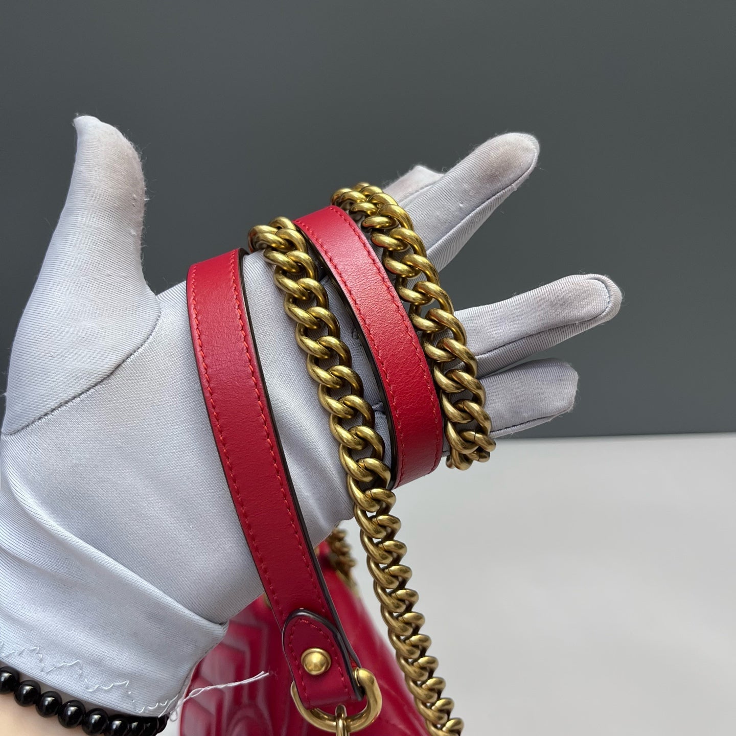 Gucci - Marmont Matelassé Shoulder Bag - Leather - Red - (small)