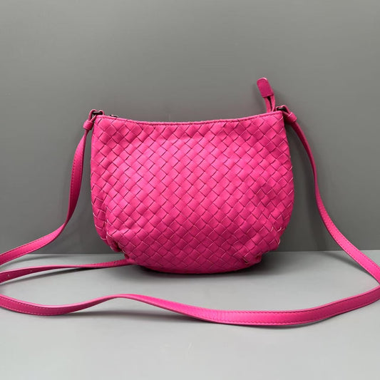 Bottega Veneta - Intrecciato Crossbody Bag - Leather - Pink - (small)