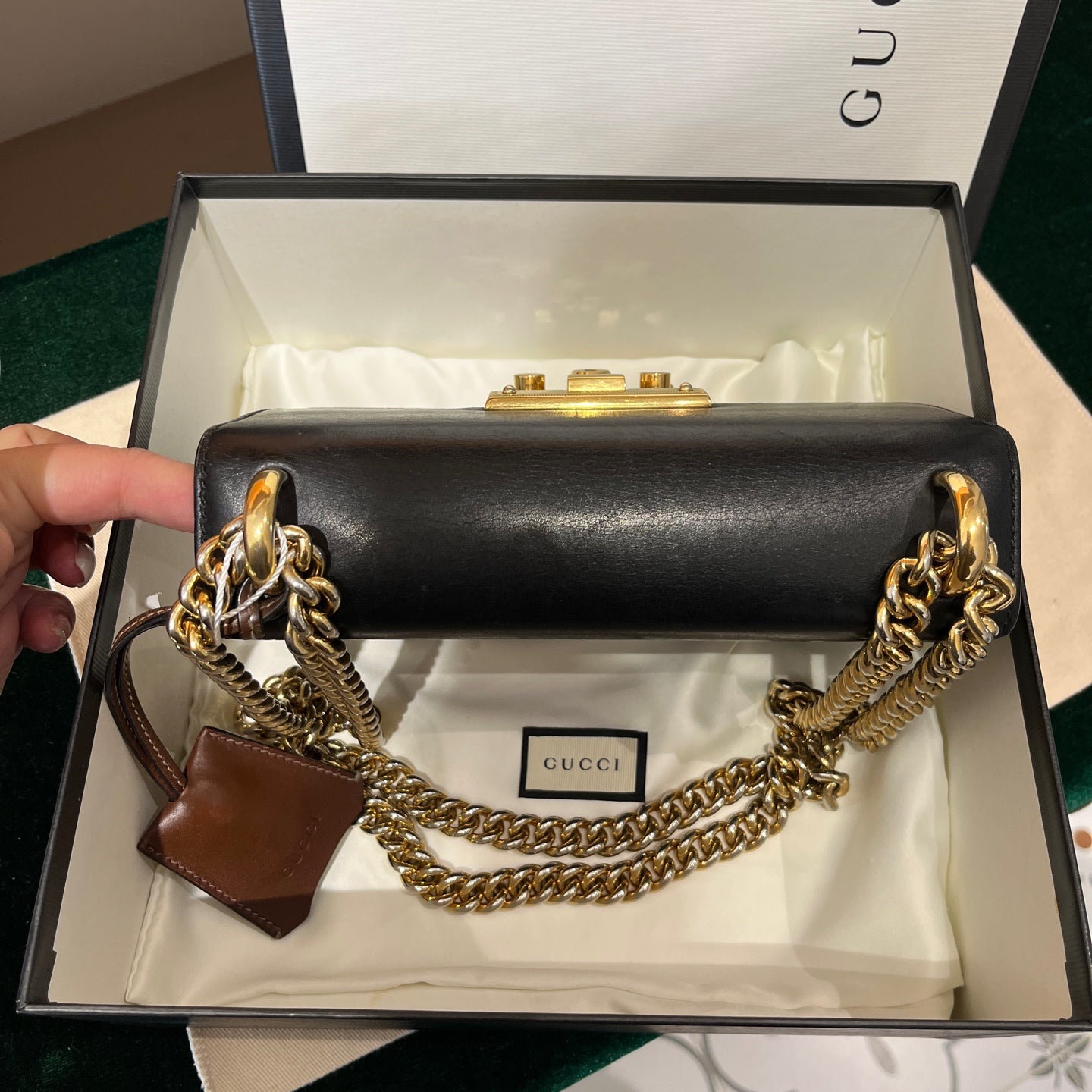 Gucci - Padlock Moonlight Treasure Box - GG Supreme canvas with leather trim - Beige and Brown with Black flap - (mini)