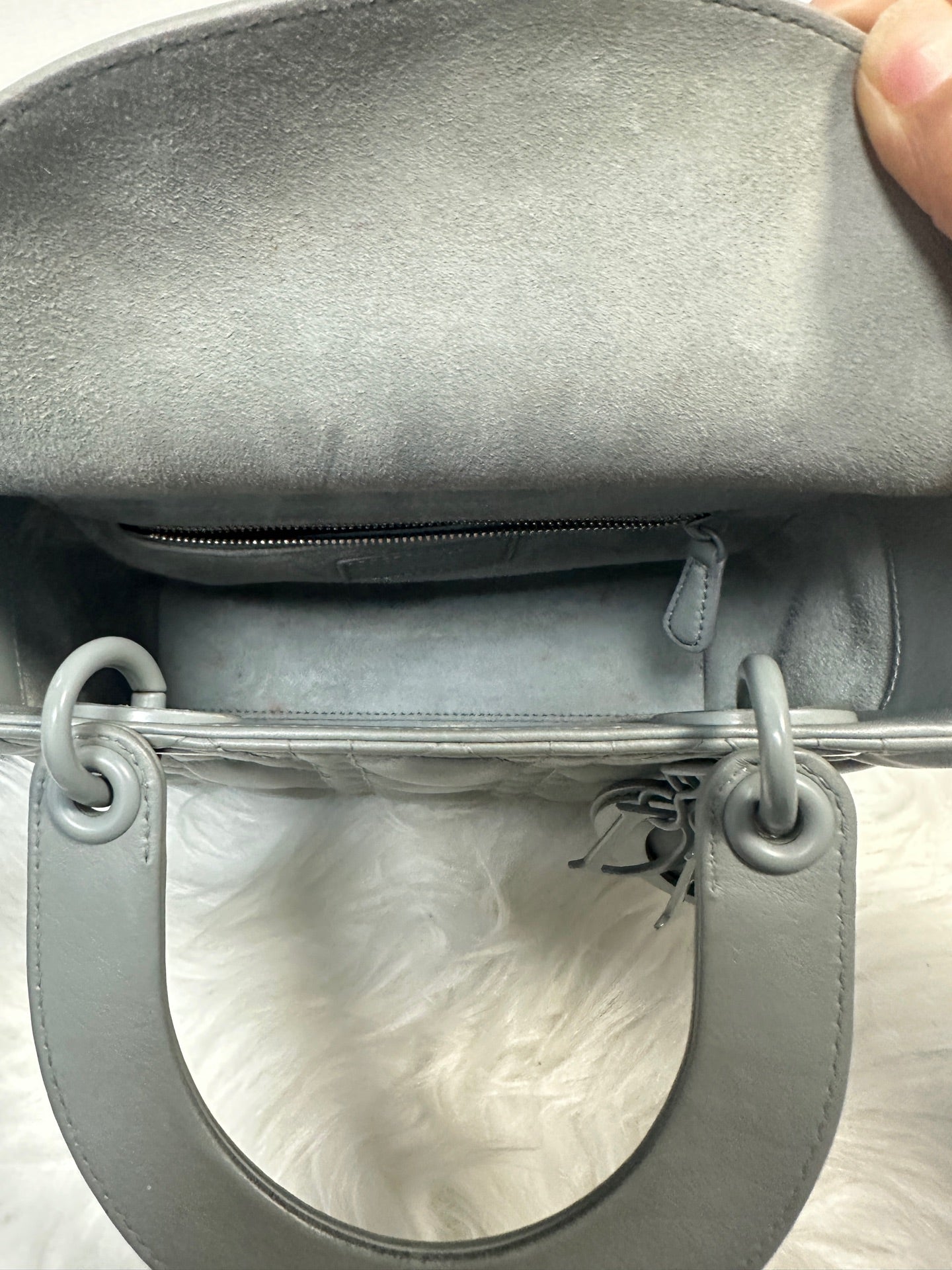 Dior - Lady Dior - Leather - Grey - (Small)