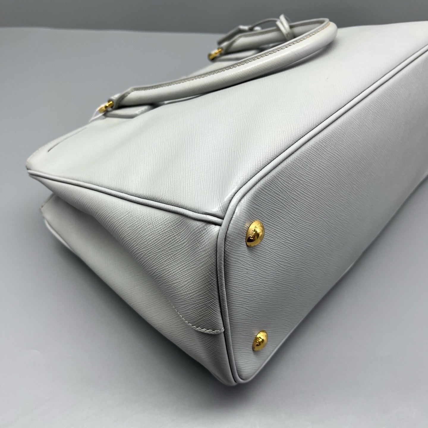 Prada - Galleria Bag (Saffiano Lux Double Zip Tote) - Saffiano leather - Blue-grey - (Medium)