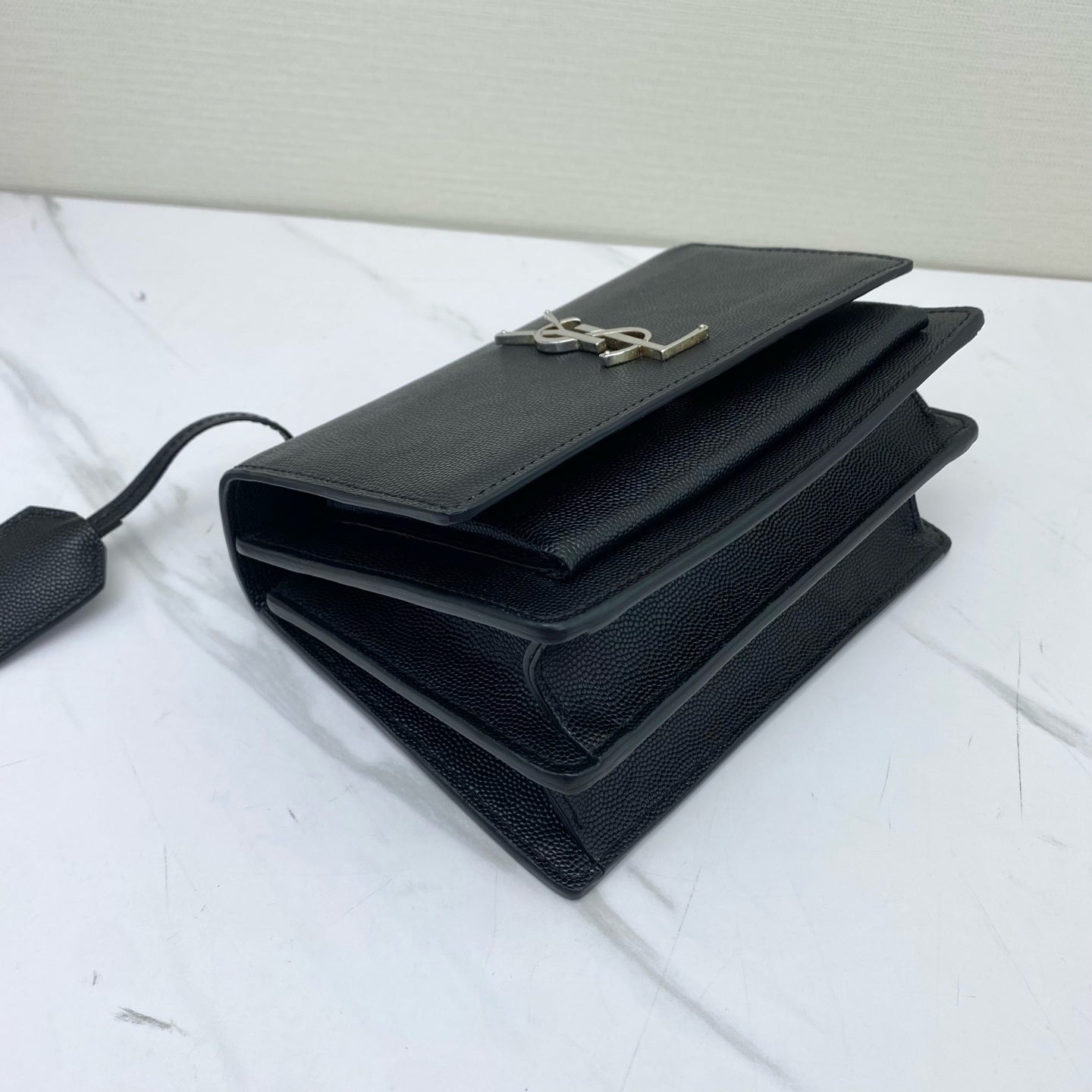Saint Laurent - Sunset - Caviar leather - Black - (small)