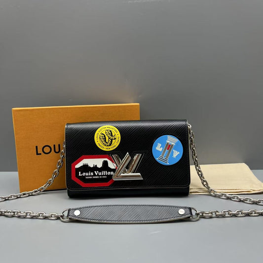 Louis Vuitton - Twist Chain Bag with Patches - Epi Leather - Black - (mini)