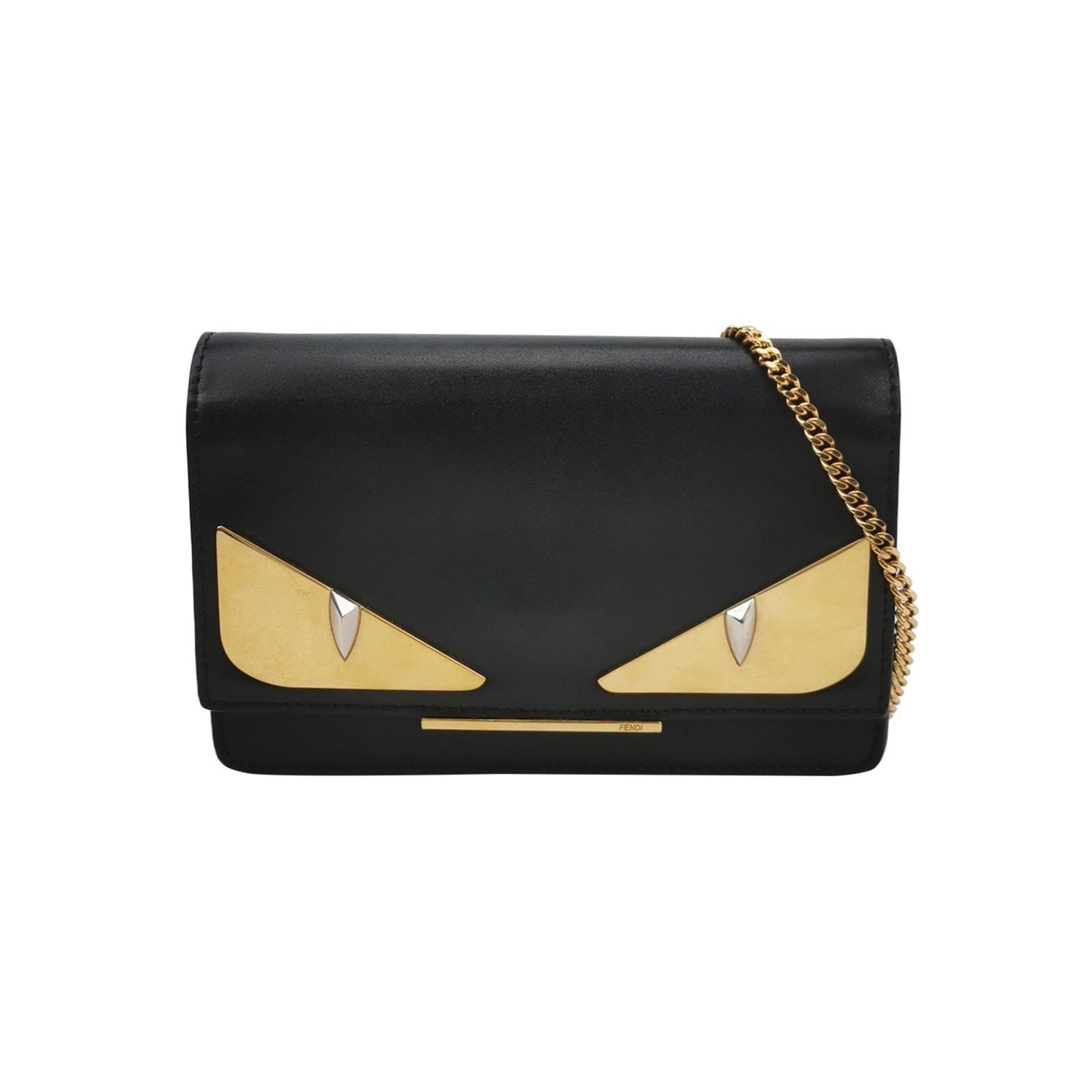 Fendi - Monster Chain Wallet - Leather - Black - (Mini)