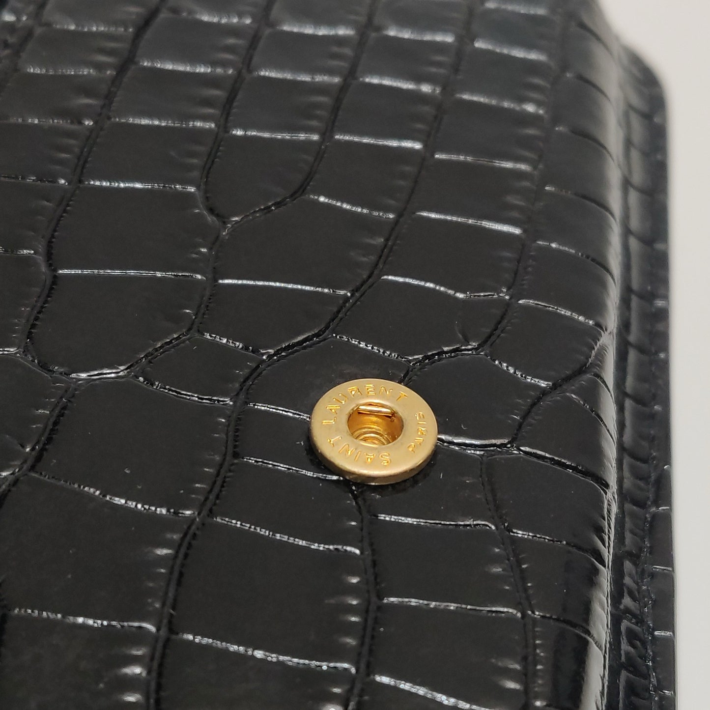 Saint Laurent - Monogram Chain Wallet - Leather - Black - (mini)