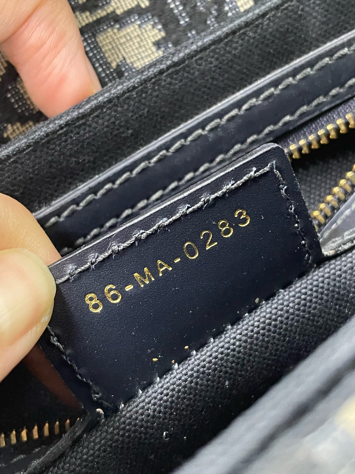 Dior - 30 Montaigne Avenue Chain Bag - Oblique jacquard canvas with leather trim - Blue - (Mini)
