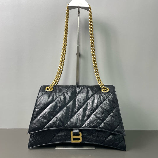 Balenciaga - CRUSH - Glazed calfskin leather - Black - (Medium)