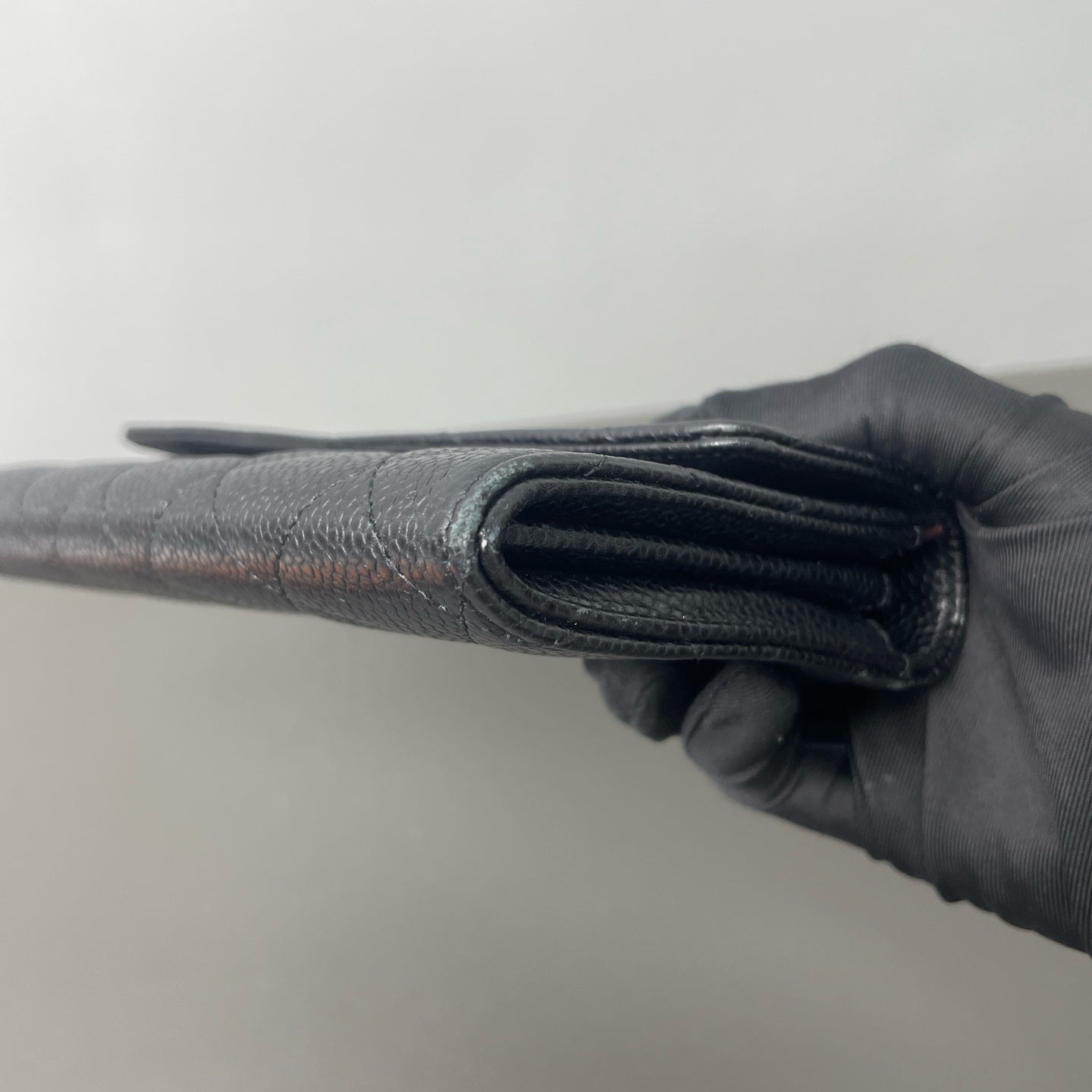 Chanel - Classic Flap Wallet - Grained calfskin leather - Black - (medium)