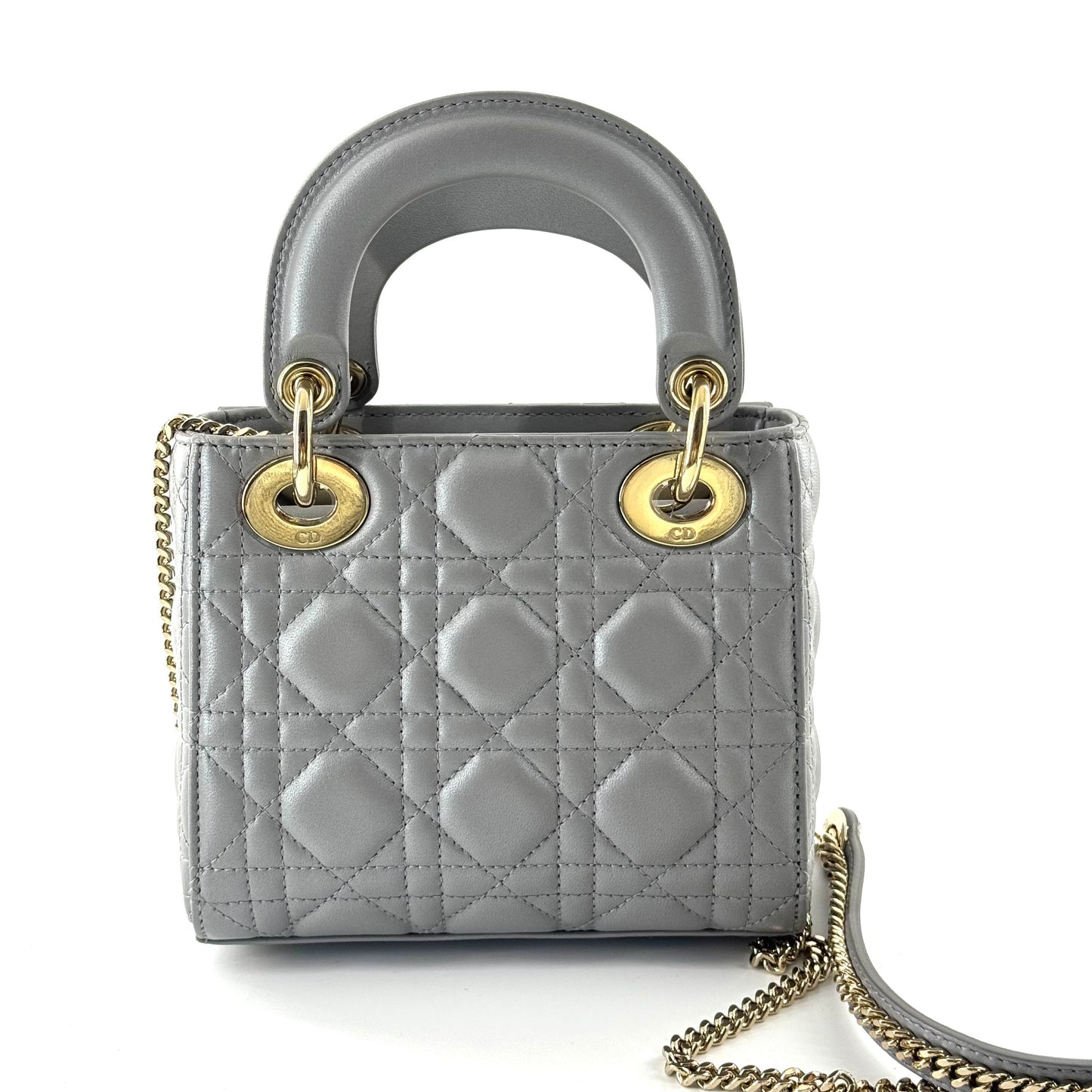 Dior - Lady Dior Mini - Lambskin leather - Grey - (mini)