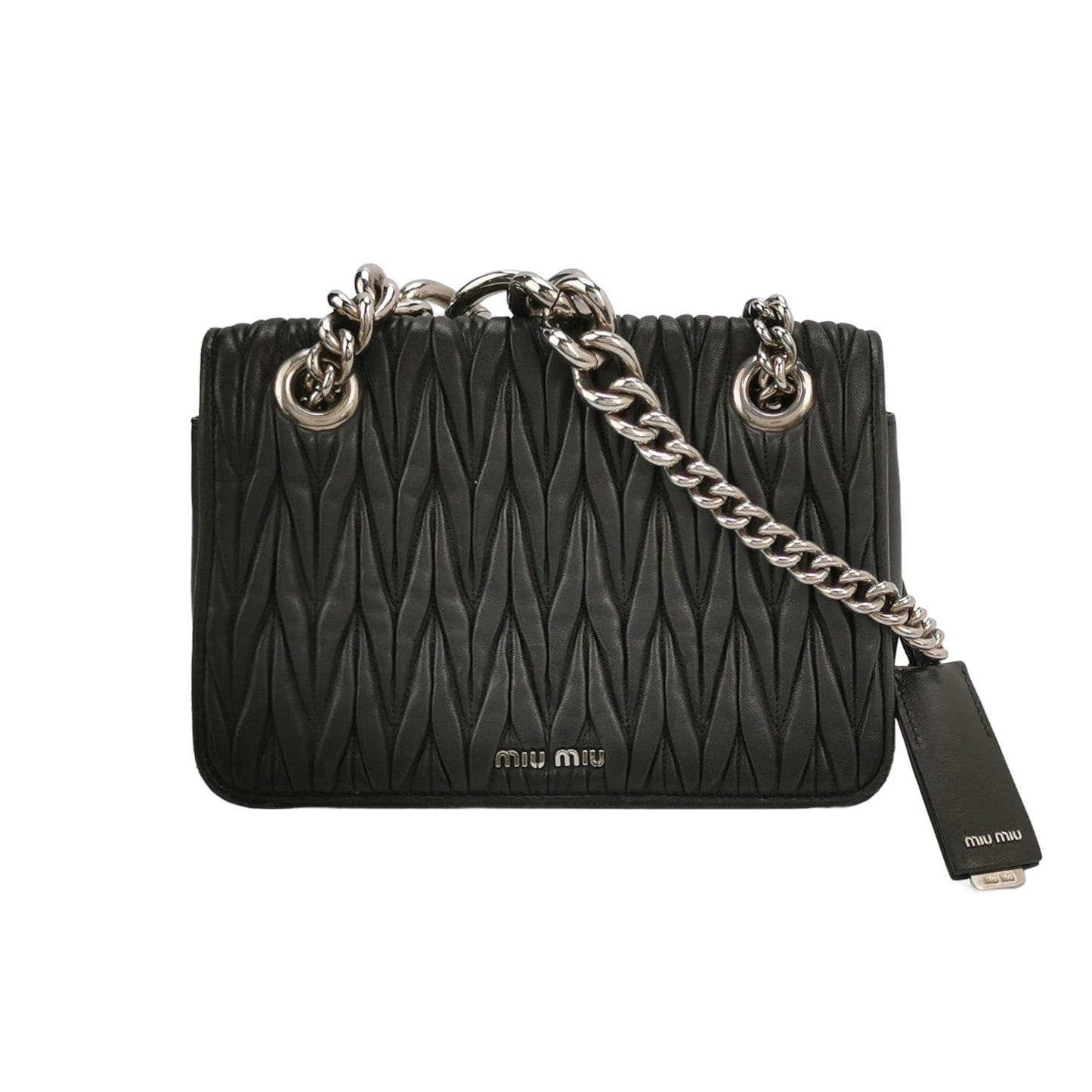 Miu Miu - Matelassé Shoulder Bag 5BD047-N88-F0002 - Lambskin leather - Black - (small)