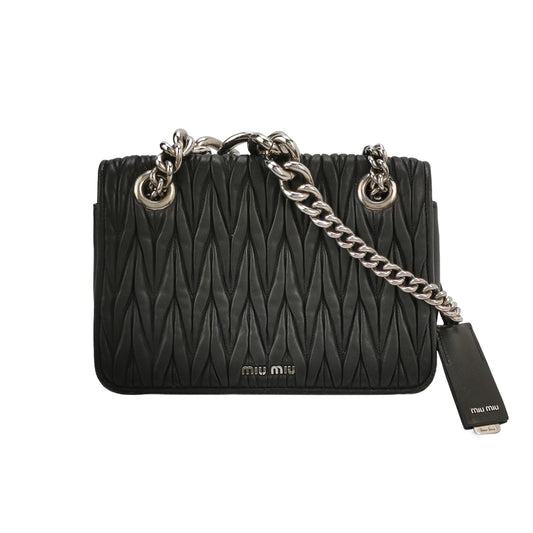 Miu Miu - Matelassé Shoulder Bag 5BD047-N88-F0002 - Lambskin leather - Black - (small)