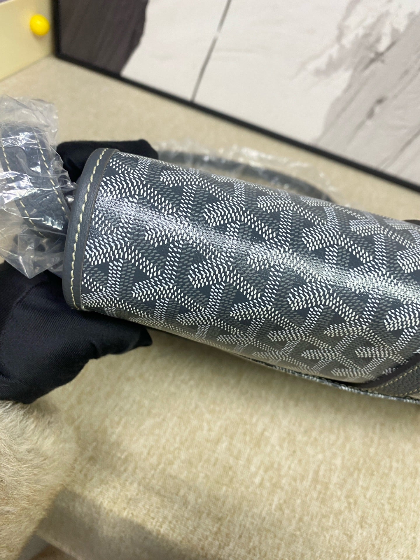 Goyard - Messenger Bag - Goyardine coated canvas with grained leather trim - Grey - (medium)