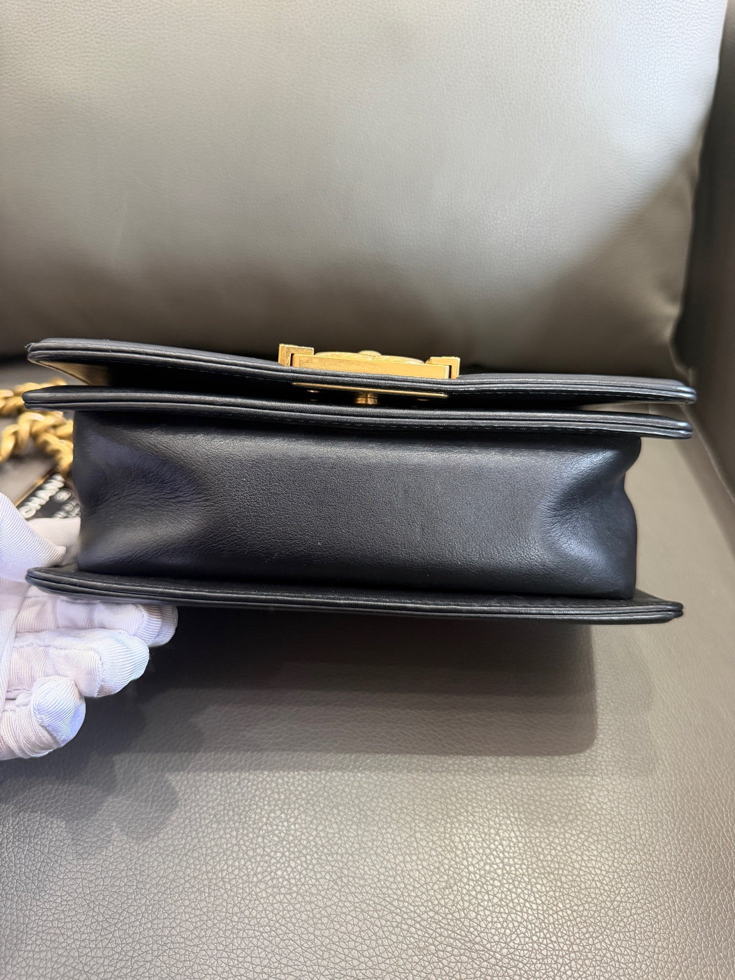 Chanel - Boy Bag Small - Velvet with leather trim - Black - (Small)