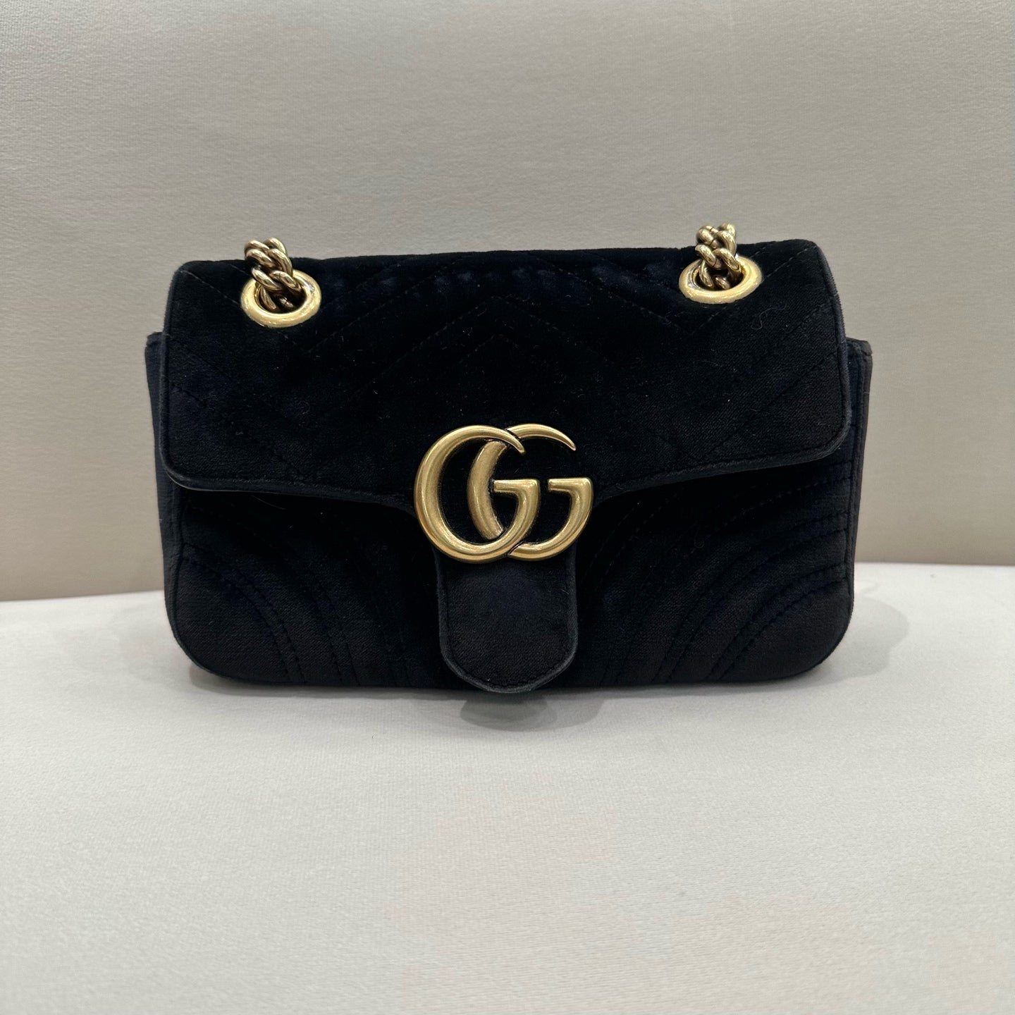 Gucci - GG Marmont Matelassé Mini Shoulder Bag - Velvet - Black - (mini)