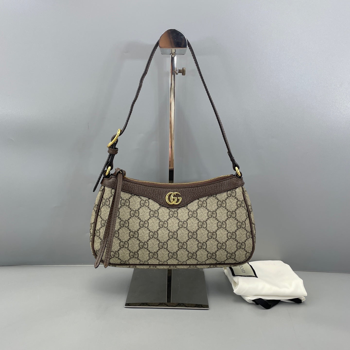 Gucci - Ophidia Shoulder Bag - GG Supreme canvas with leather trim - Beige and Brown with Gold-Tone Hardware - (mini)