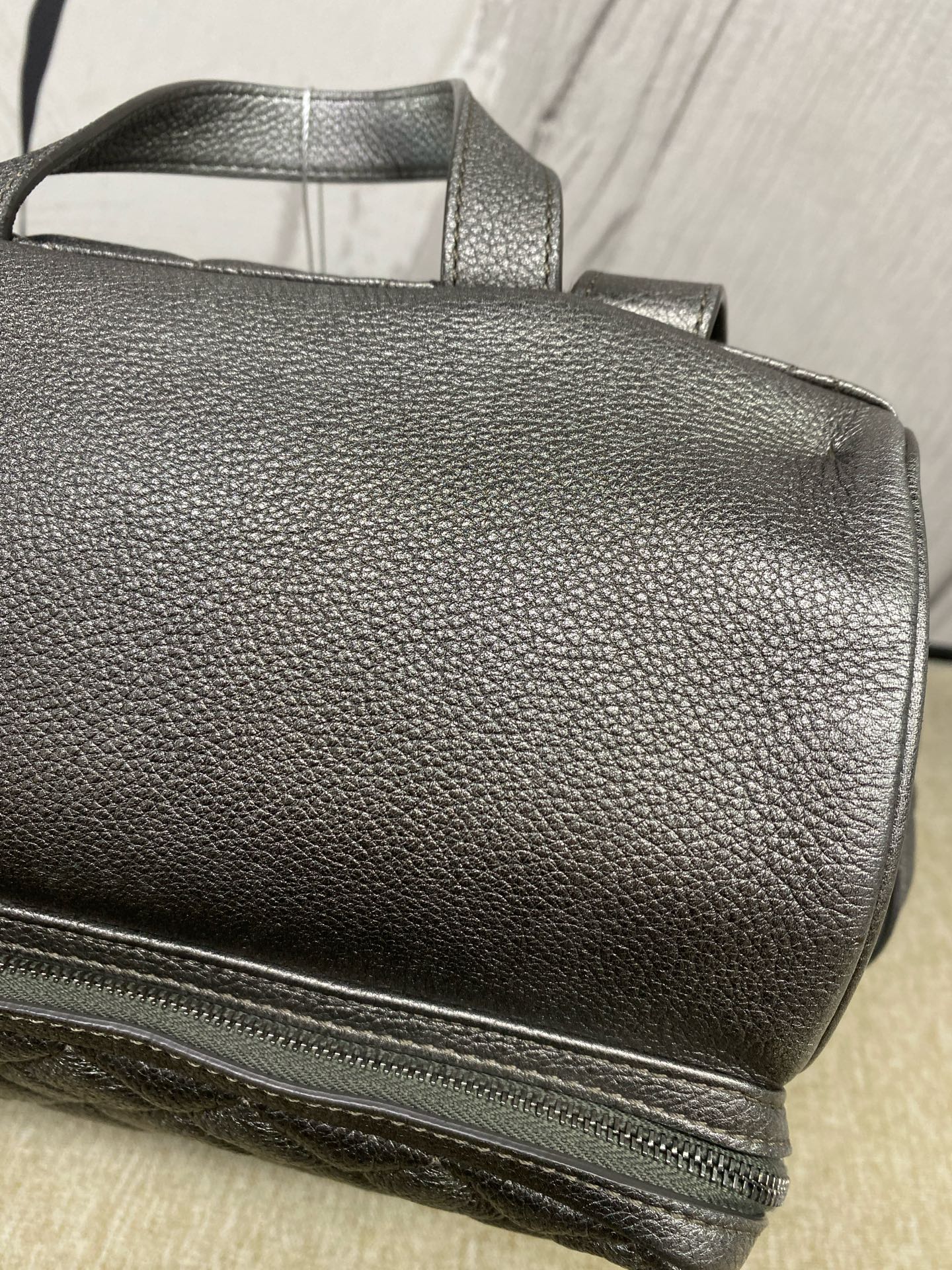 Chanel - Multi-Pocket Biker Backpack - Grained calfskin leather - Silver - (medium)