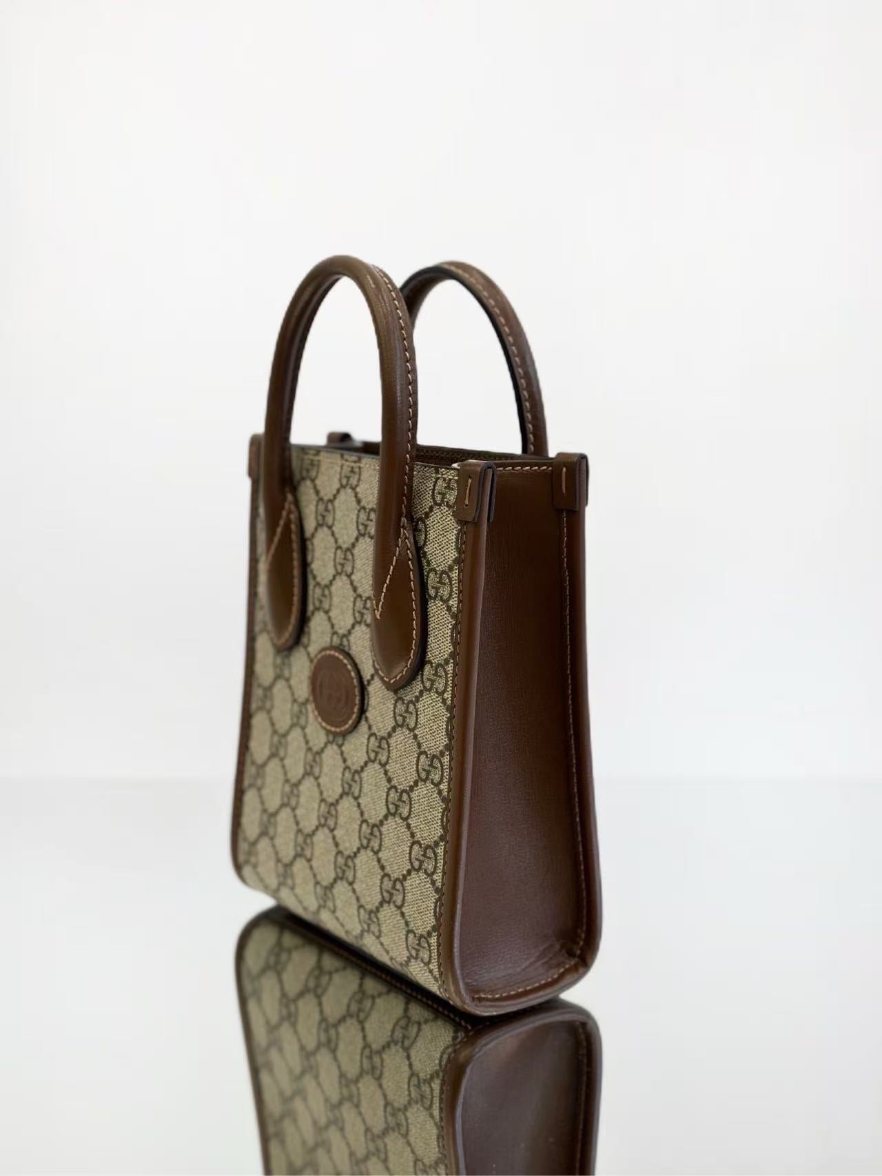 Gucci - Ophidia Mini Tote Bag - GG Supreme coated canvas and leather - Brown - (mini)