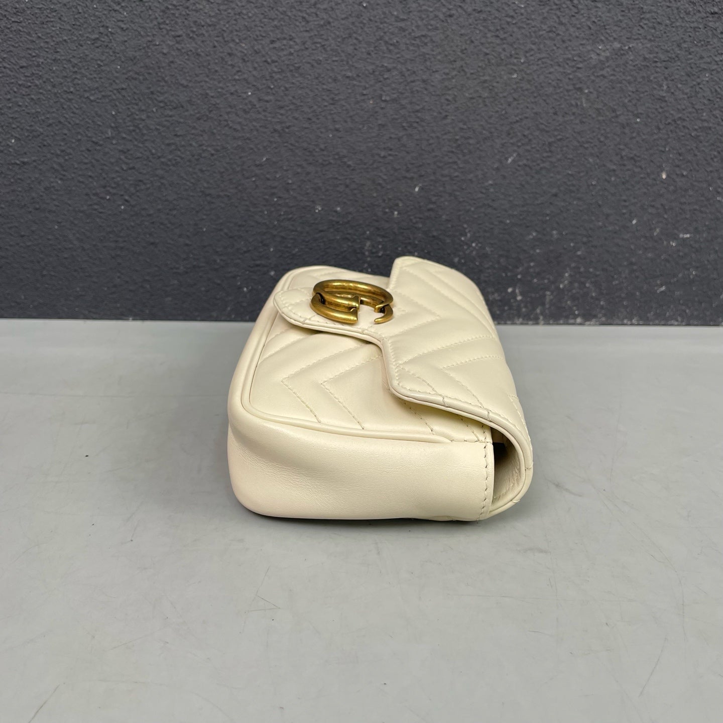 Gucci - GG Marmont Mini Chain Bag - Leather - White - (mini)
